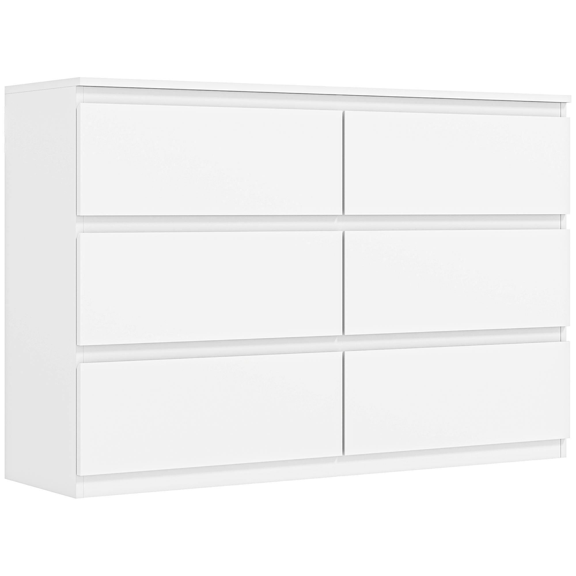 HOMCOM Kommode Sideboard mit 3 Schubladen Schrank modern Schubladenschrank Kommodenschrank für Wohnzimmer Schlafzimmer Flur Weiß, 112 x 34 x 75 cm Aosom