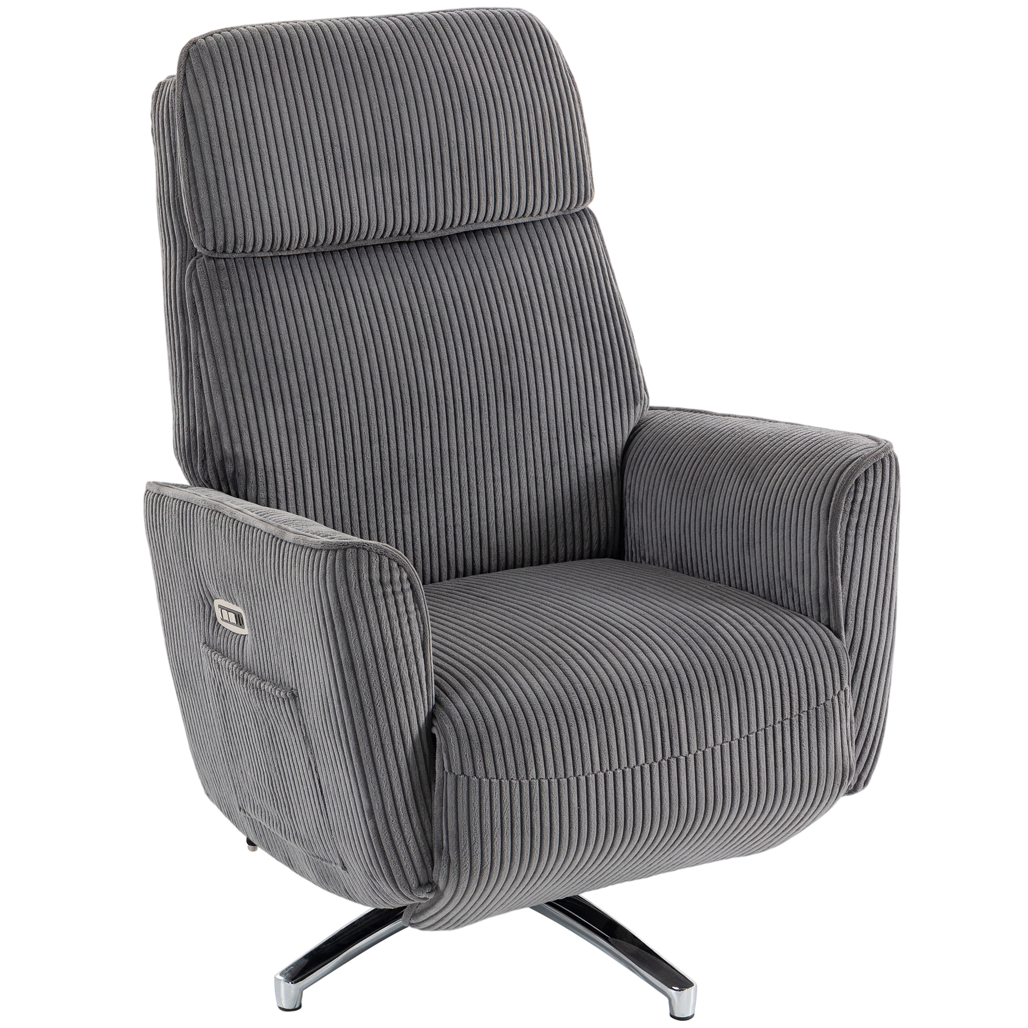 Relaxsessel Elektrisch Verstellbar Fernsessel mit Liegefunktion, 2 Motoren Drehbar TV Sessel mit USB-Anschluss