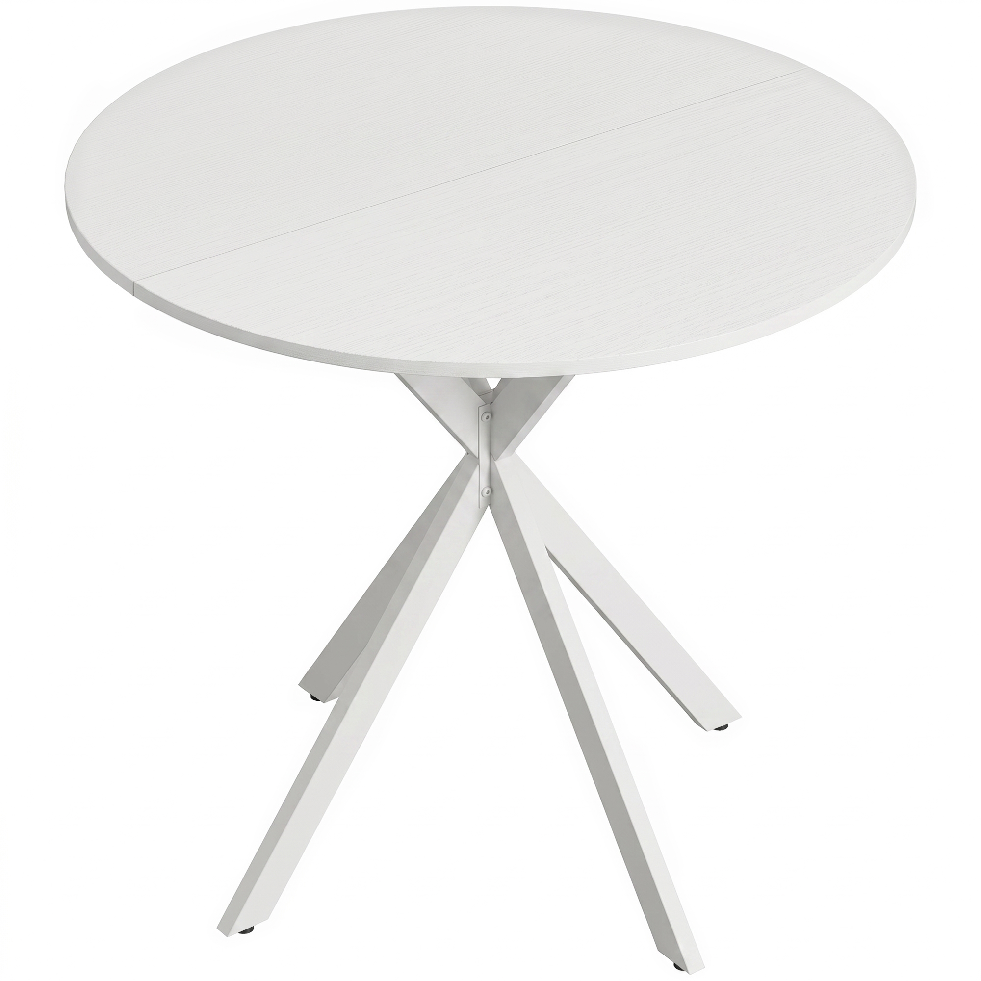 HOMCOM Runder Esstisch für 2 Personen, Ø80 cm Küchentisch im Industriestil mit Stahlbeinen, für Esszimmer, Küche, Homeoffice, Weiß Aosom