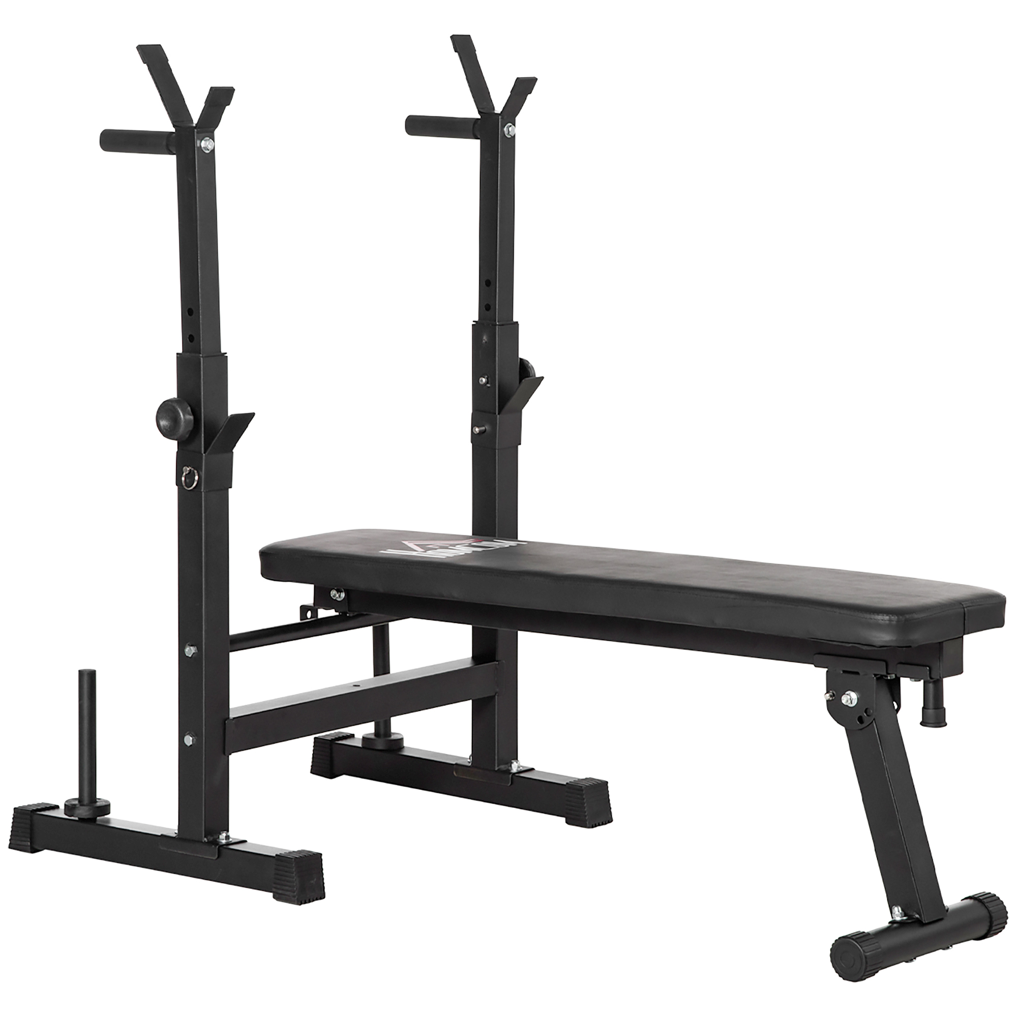 HOMCOM Banco de Musculación con Soporte para Barra y Estación de Dips Carga 150 kg para Entrenamiento en Casa Gimnasio | Aosom España