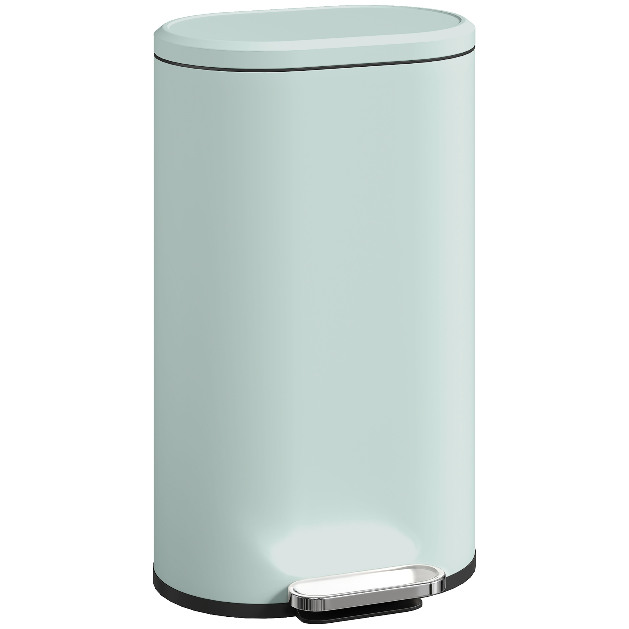 HOMCOM Mülleimer Küche 30 Liter Treteimer mit Soft-Close-Deckel, Bleib-Offen-Funktion, Abfalleimer mit Herausnehmbarem Innenbehälter, Grün, 36,5 x 31 x 61 cm Aosom