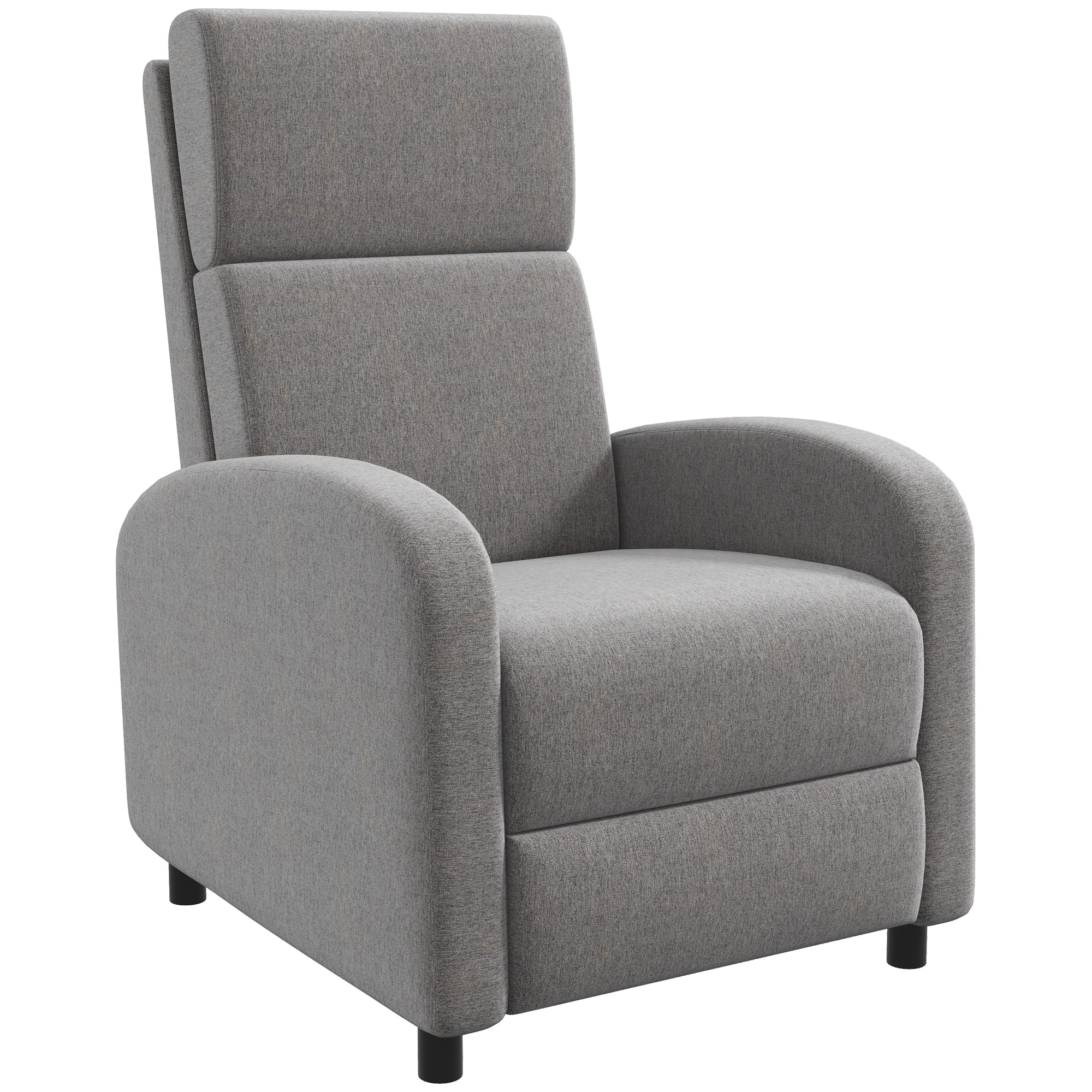 Relaxsessel Fernsehsessel, ausklappbare Fußstütze, neigbar bis zu 160°, 64 x 86 x 102 cm, Grau