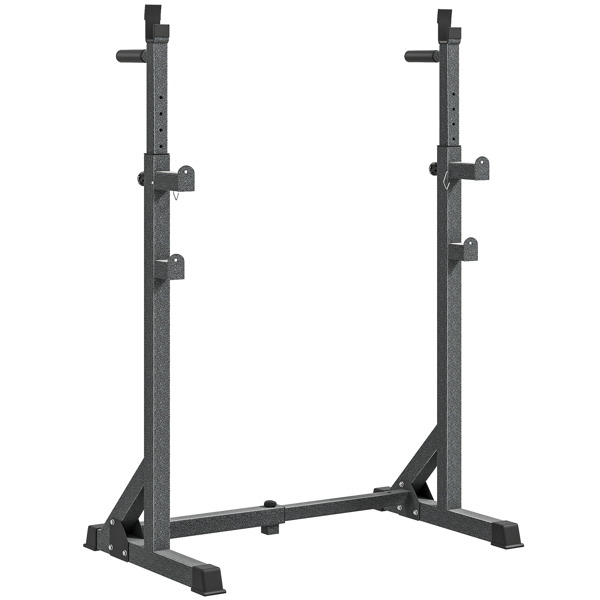 Sportnow Black Heavy Duty Barbell Squat Rack With Adjustable Dip Station, Multifunctional Power Stand For Home Gym, Strength Training | Aosom Uk
