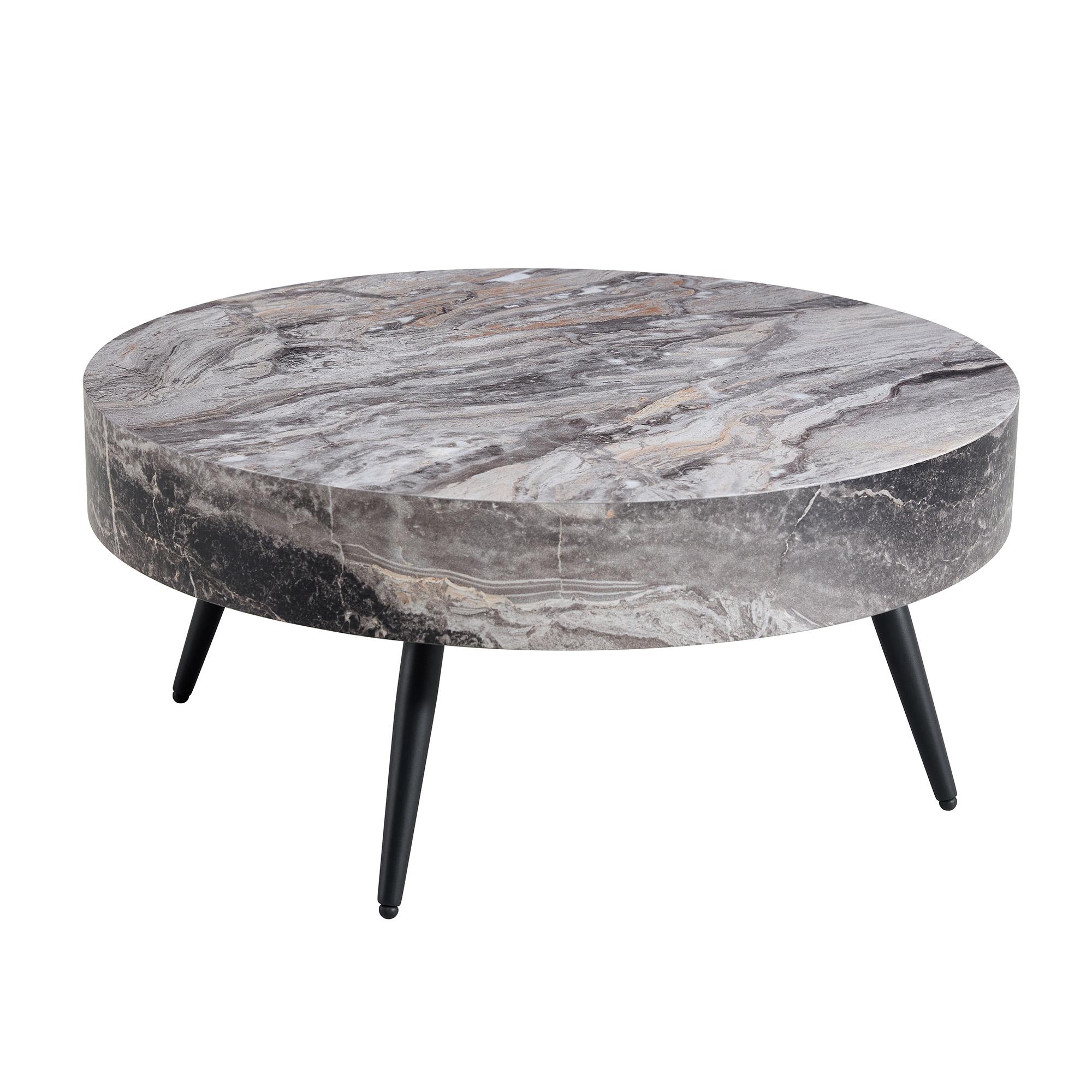 Table basse ronde, Noir+Gris Aosom France Table basse ronde, Noir+Gris Aosom France