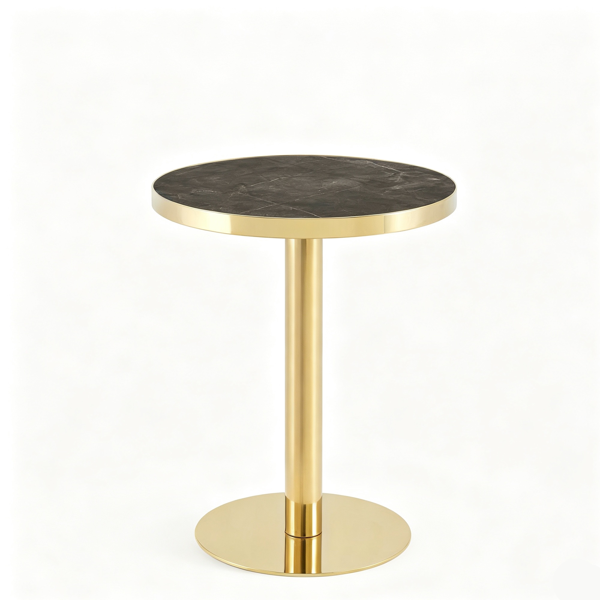 Table d'appoint ronde moderne, Gris+Or Aosom France Table d'appoint ronde moderne, Gris+Or Aosom France