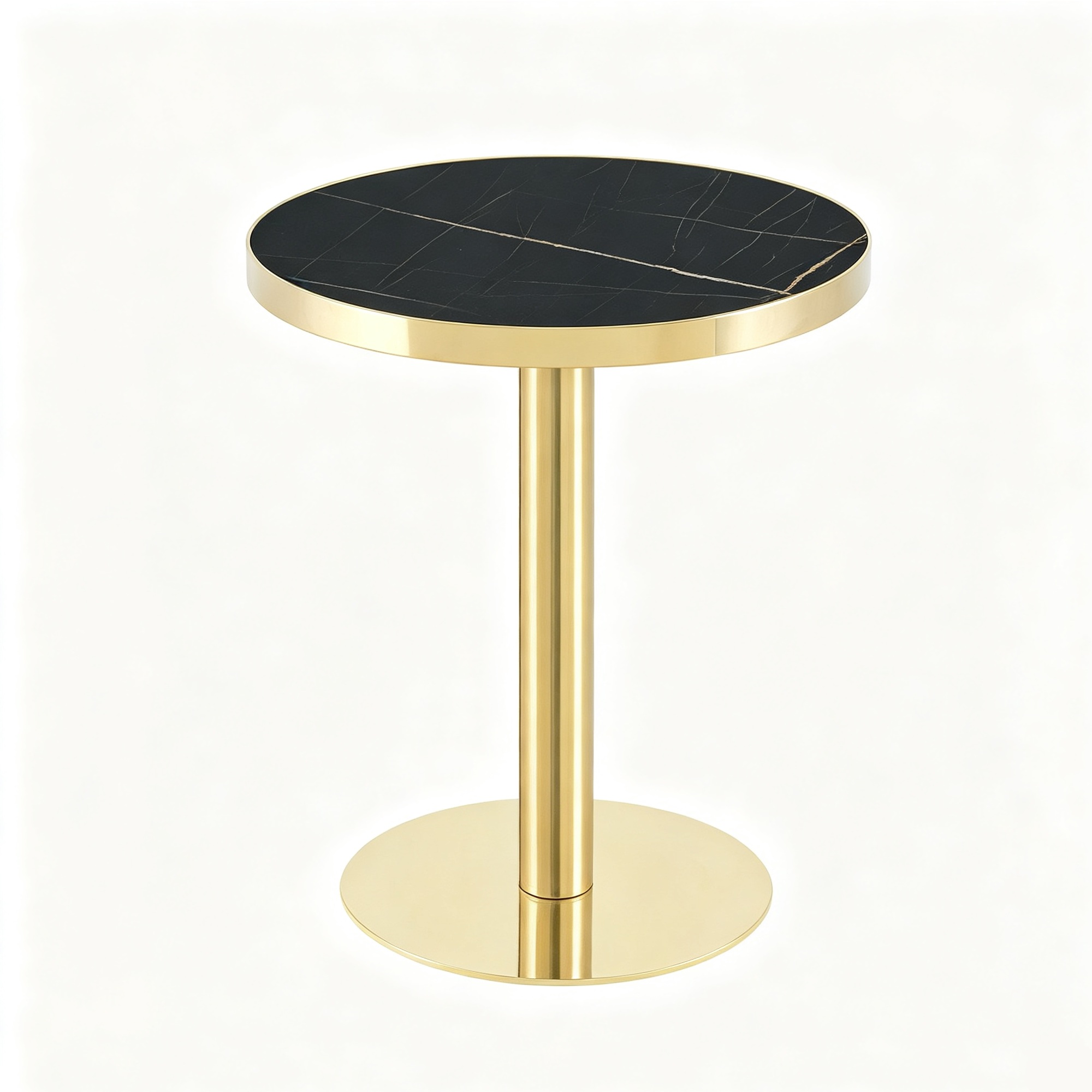 Table d'appoint ronde moderne, Noir+Or Aosom France Table d'appoint ronde moderne, Noir+Or Aosom France