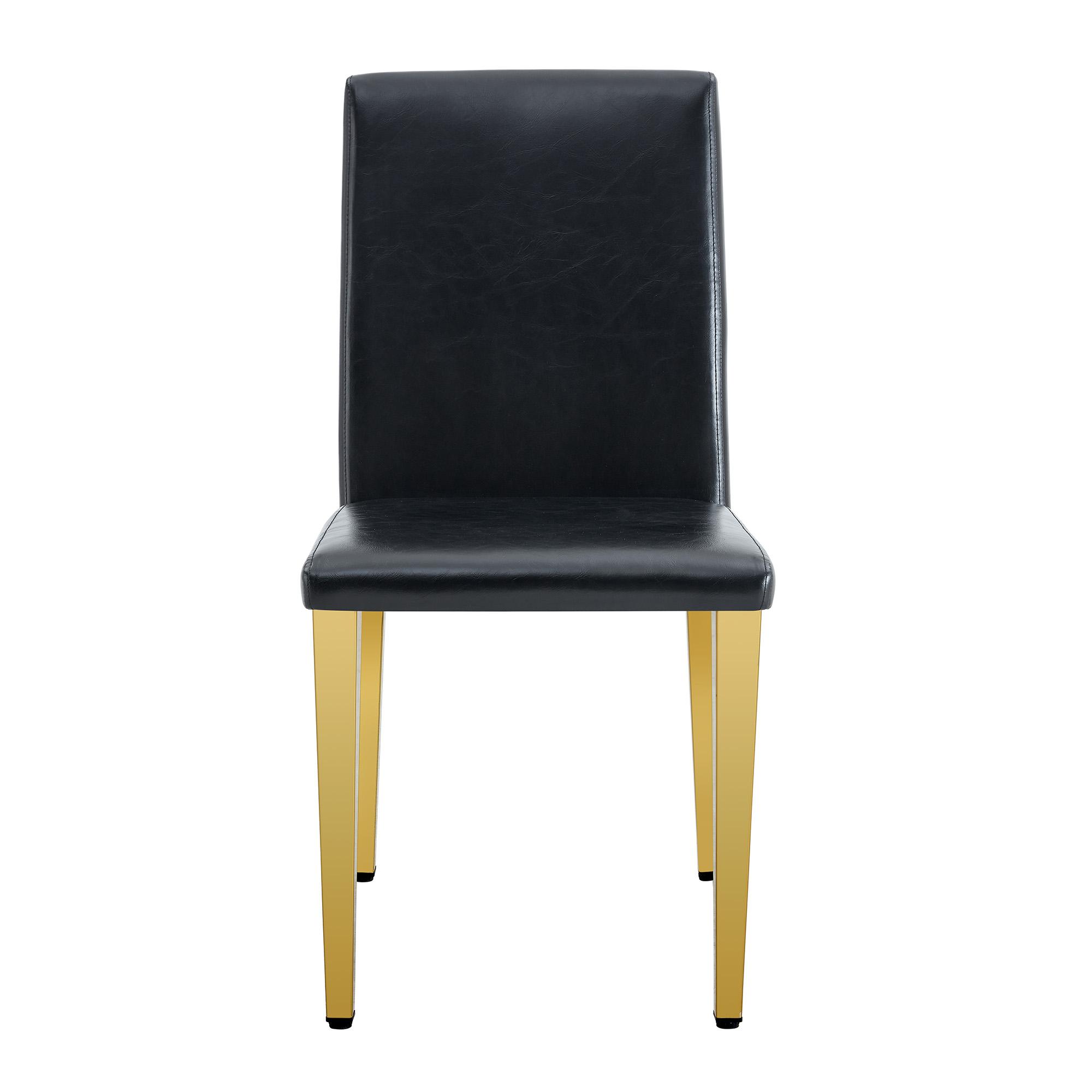 Chaise de salle à manger, Noir+Doré