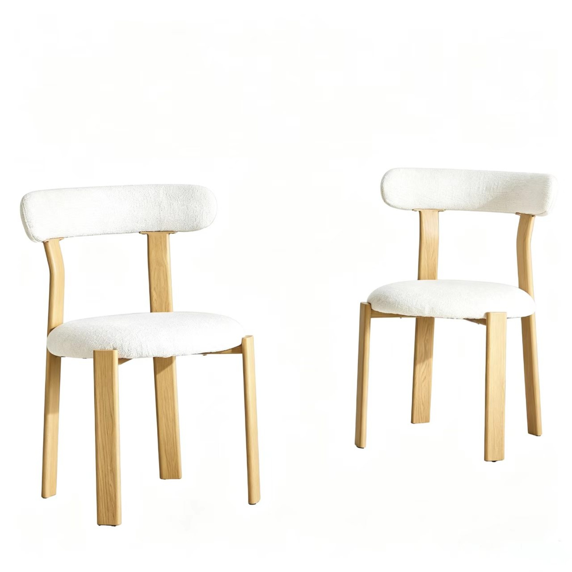 Lot de 2 chaises rembourrées, Blanc Aosom France Lot de 2 chaises rembourrées, Blanc Aosom France