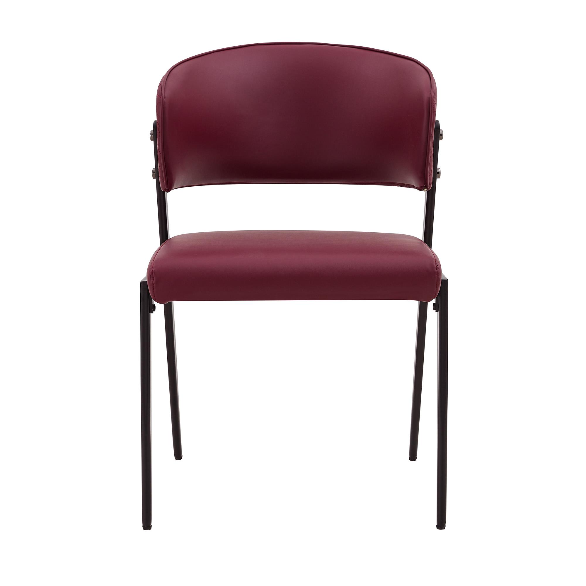 Chaise de salle à manger moderne rembourrée, Rouge