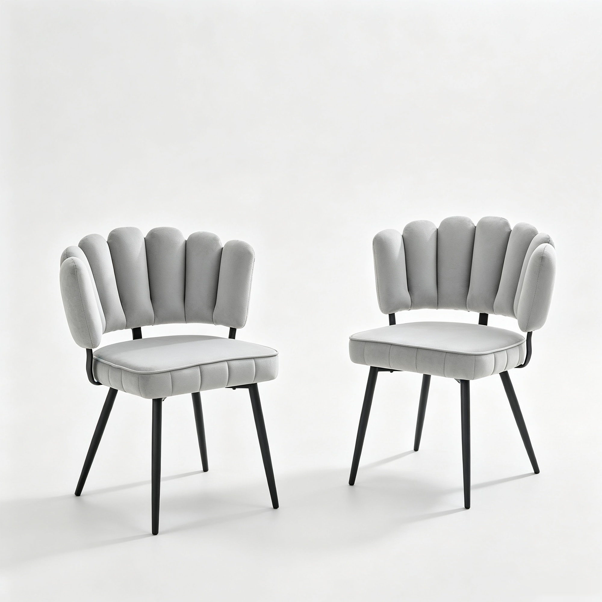 Lot de 2 chaises de salle à manger, Gris clair+Noir Aosom France Lot de 2 chaises de salle à manger, Gris clair+Noir Aosom France