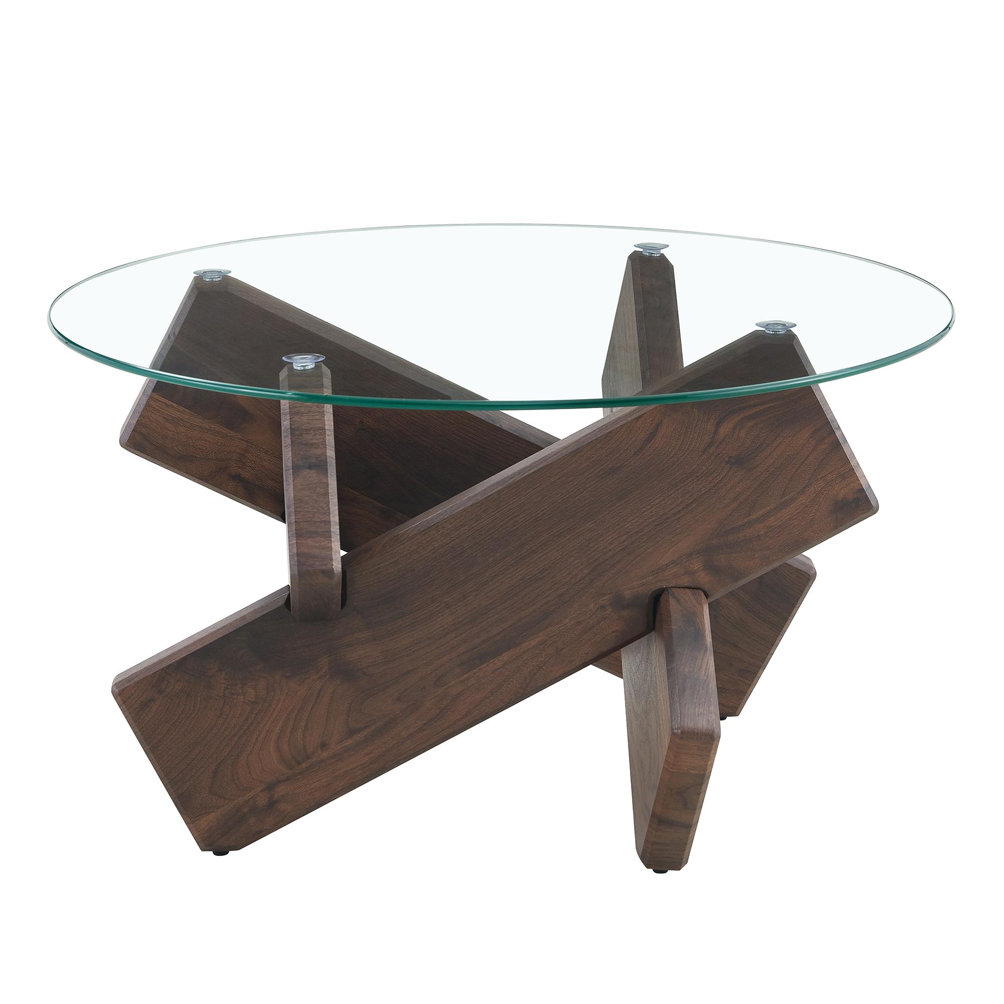 Table basse ronde, Noyer Aosom France Table basse ronde, Noyer Aosom France