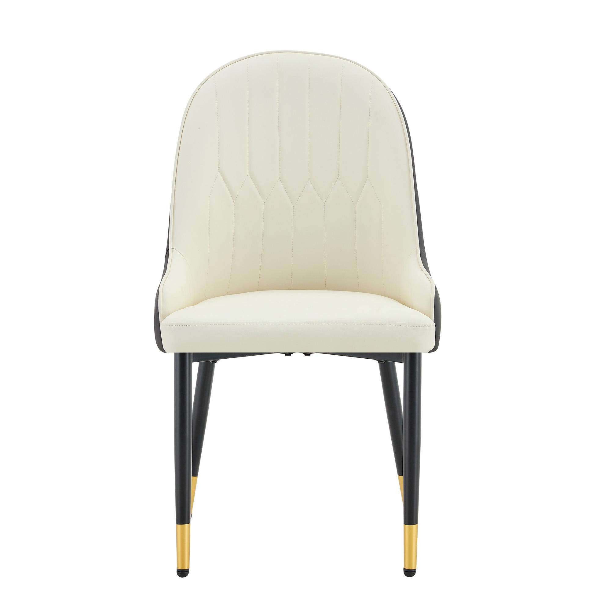 Lot de 2 chaises de salle à manger, Blanc+Noir Aosom France Lot de 2 chaises de salle à manger, Blanc+Noir Aosom France
