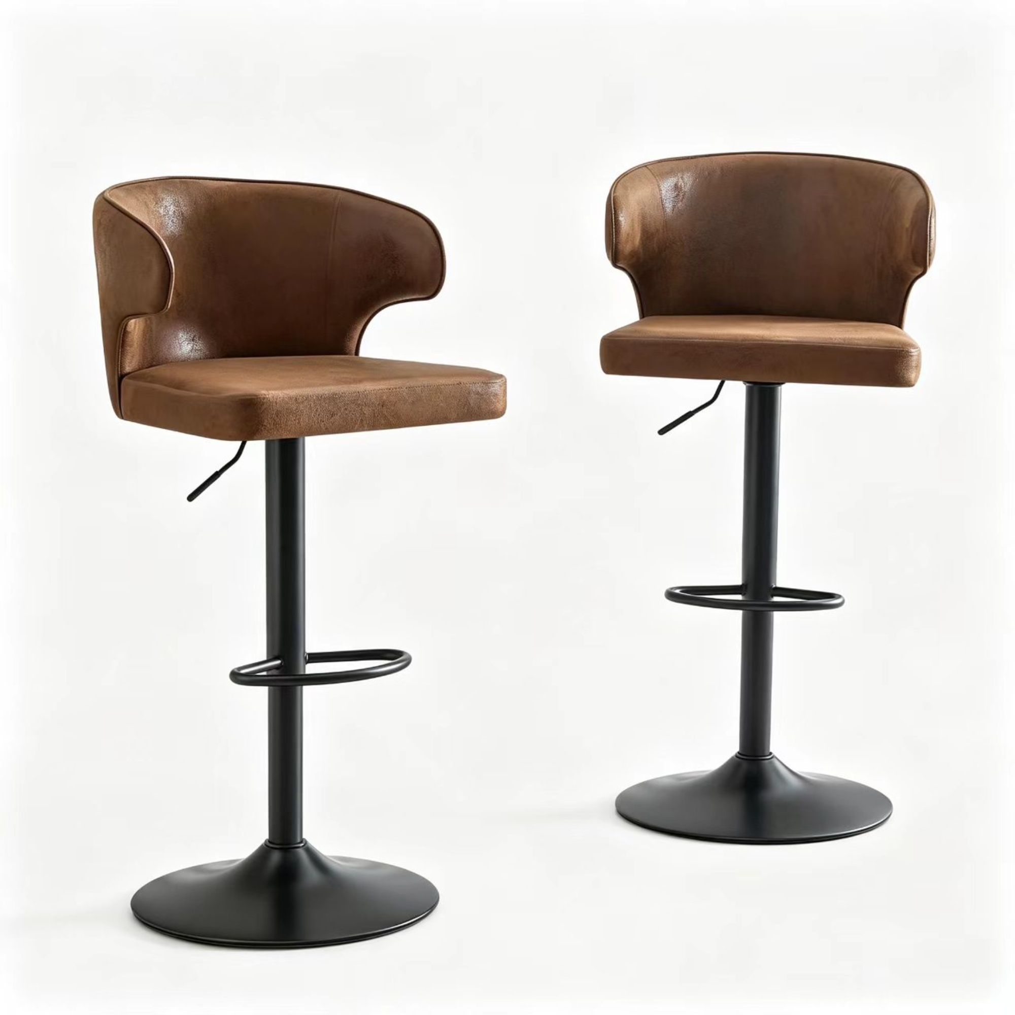 Lot de 2 tabourets de bar avec dossier, Marron Aosom France Lot de 2 tabourets de bar avec dossier, Marron Aosom France