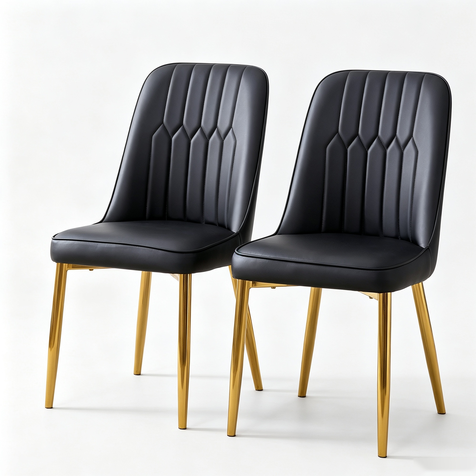 Lot de 2 chaises de salle à manger modernes, Noir+Doré Aosom France Lot de 2 chaises de salle à manger modernes, Noir+Doré Aosom France
