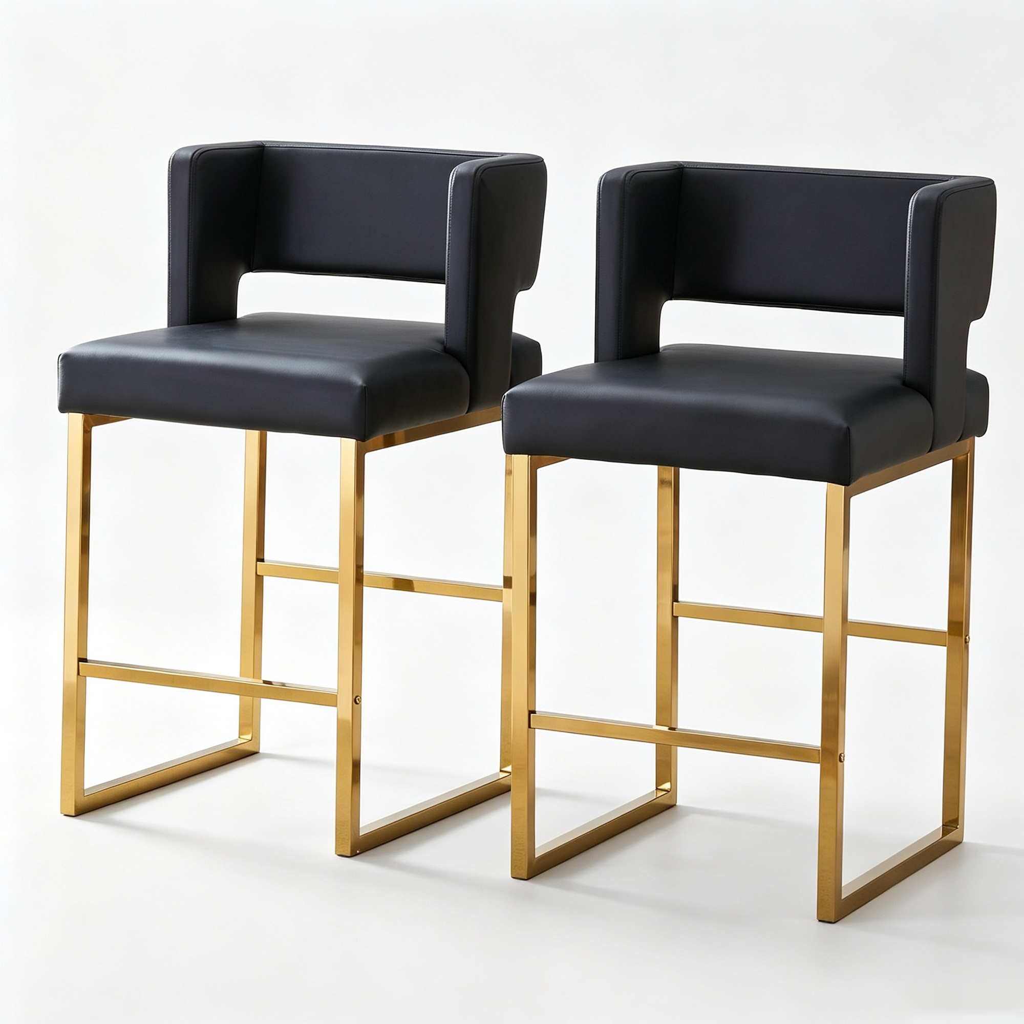 Lot de 2 tabourets de bar nordiques, Noir+Doré Aosom France Lot de 2 tabourets de bar nordiques, Noir+Doré Aosom France