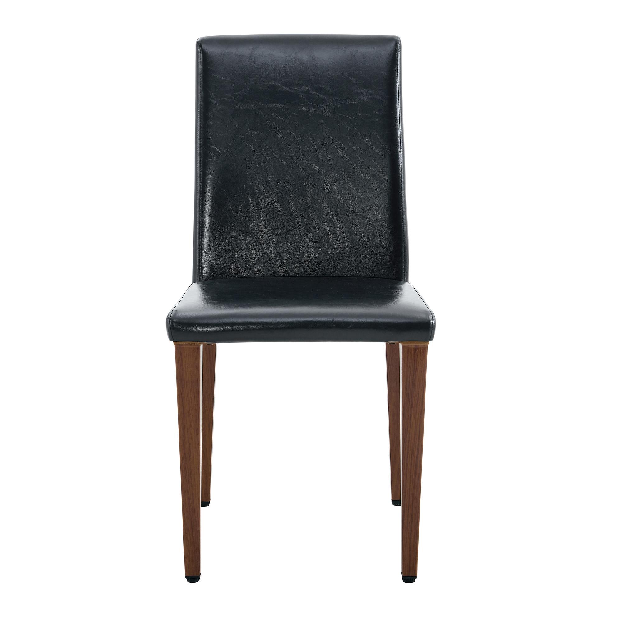 Chaise de salle à manger, Noir+Noyer