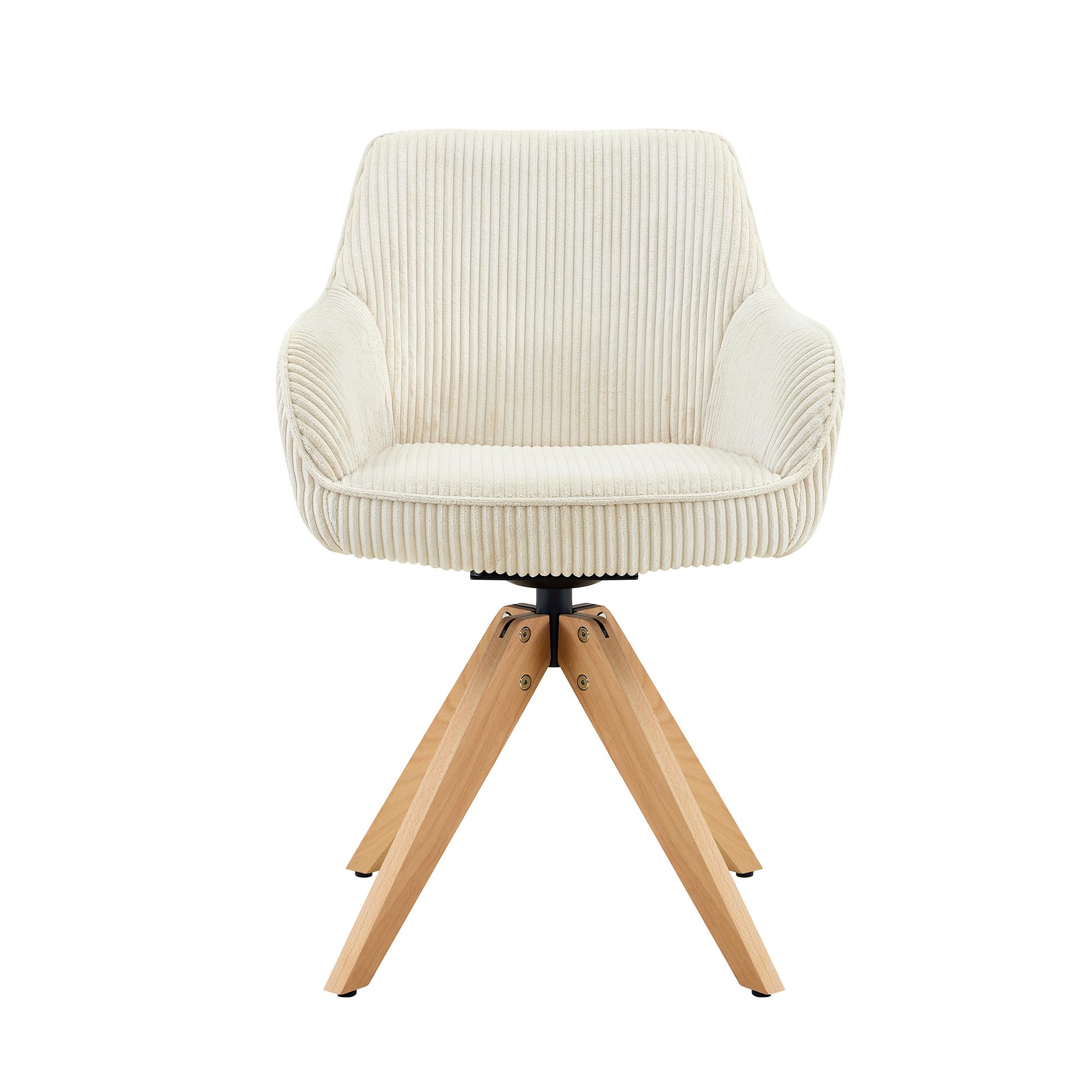 Lot de 2 chaises de salle à manger pivotantes style rétro luxueux, Couleur naturelle Aosom France Lot de 2 chaises de salle à manger pivotantes style rétro luxueux, Couleur naturelle Aosom France