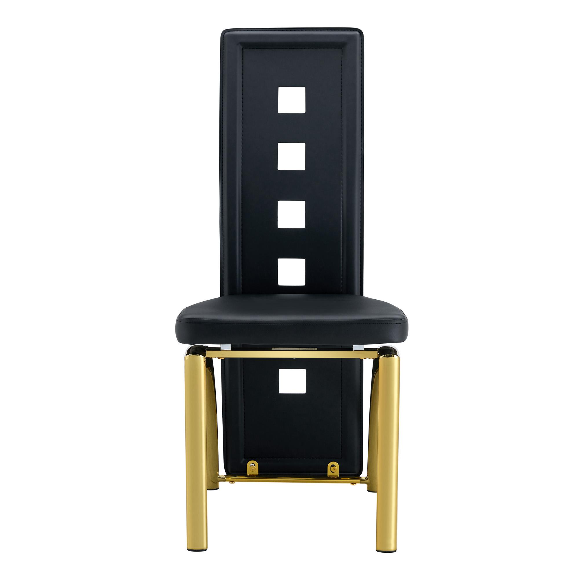 Chaise de salle à manger, Noir+Doré   Aosom France