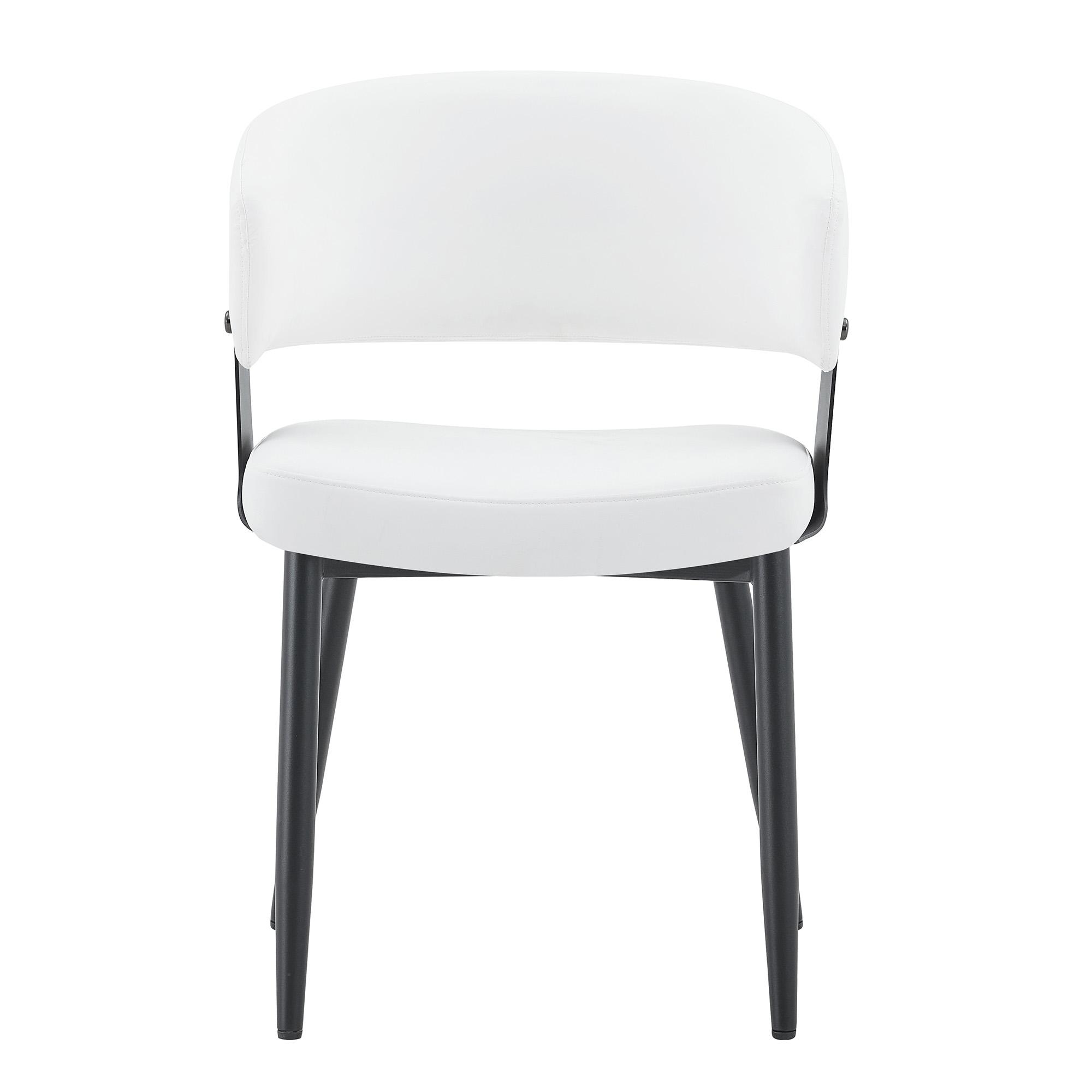 Chaises de salle à manger style mid-century, Blanc+Noir   Aosom France