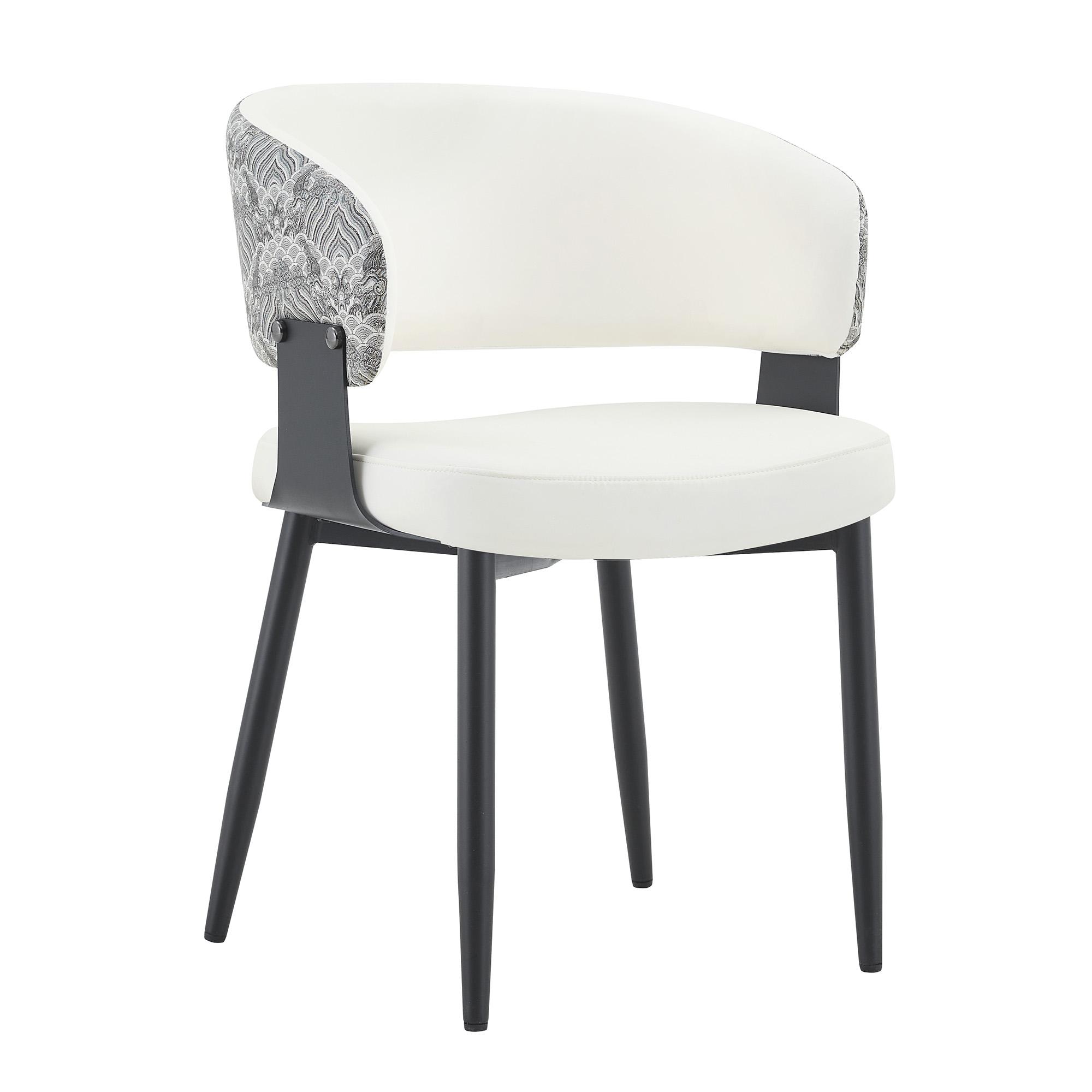 Chaises de salle à manger style mid-century, Blanc+Noir Aosom France Chaises de salle à manger style mid-century, Blanc+Noir Aosom France