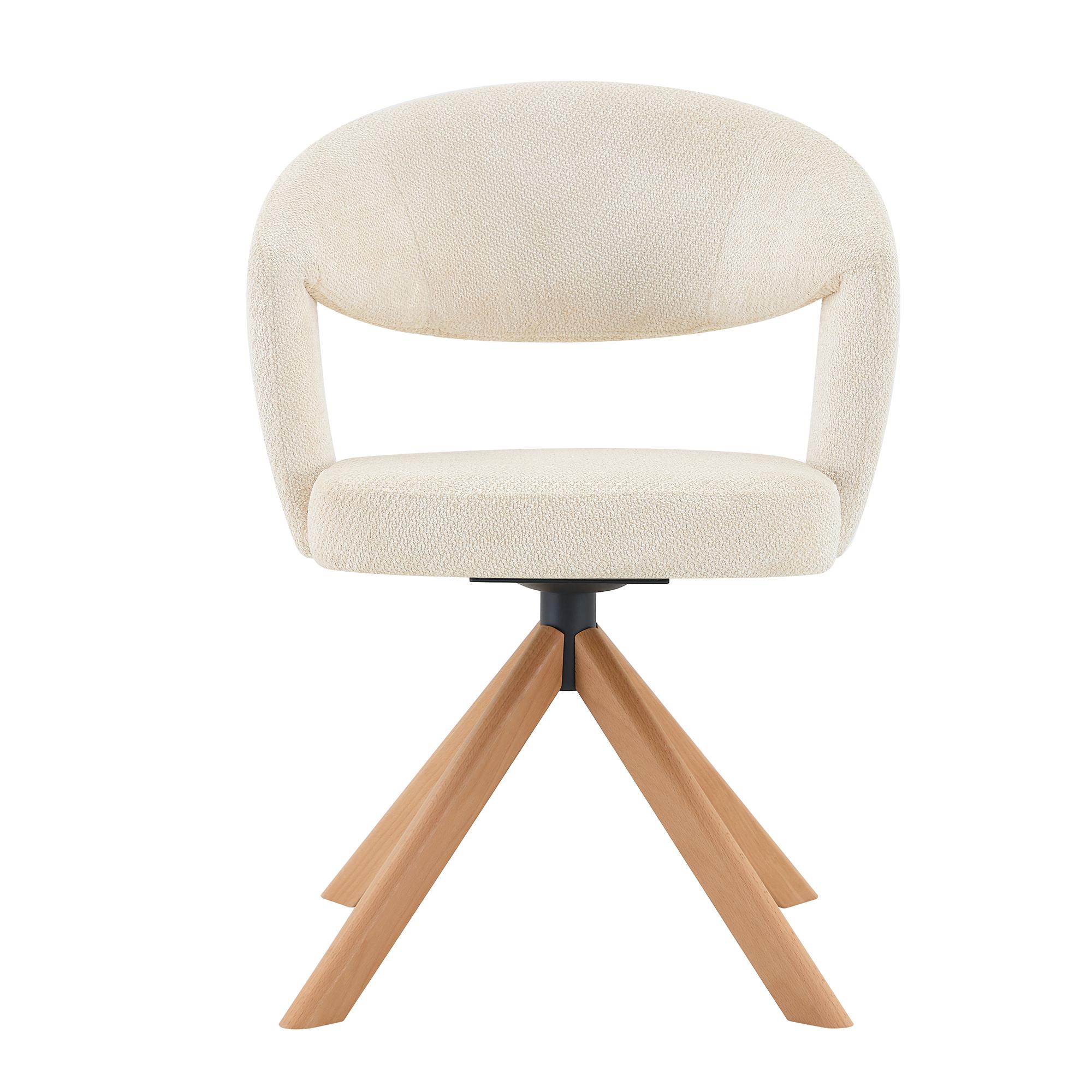 Lot de 2 chaises pivotantes rétro-luxe, Couleur naturelle   Aosom France