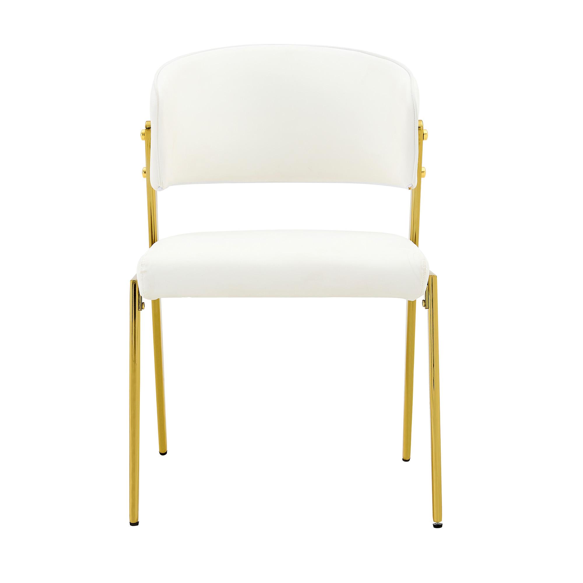 Chaise de salle à manger moderne rembourrée, Blanc