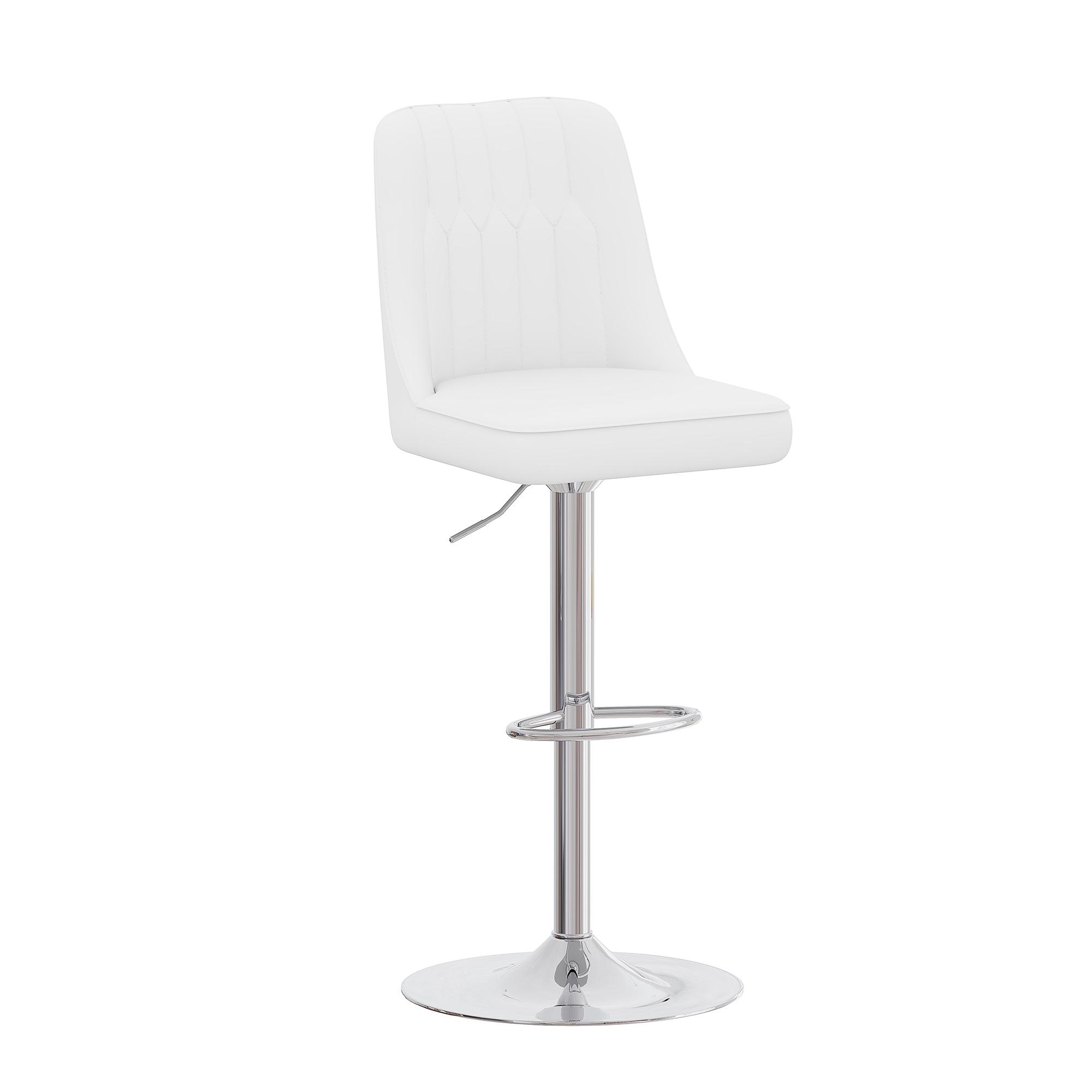 Lot de 2 tabourets de bar réglables en hauteur, Blanc+Argenté Aosom France Lot de 2 tabourets de bar réglables en hauteur, Blanc+Argenté Aosom France