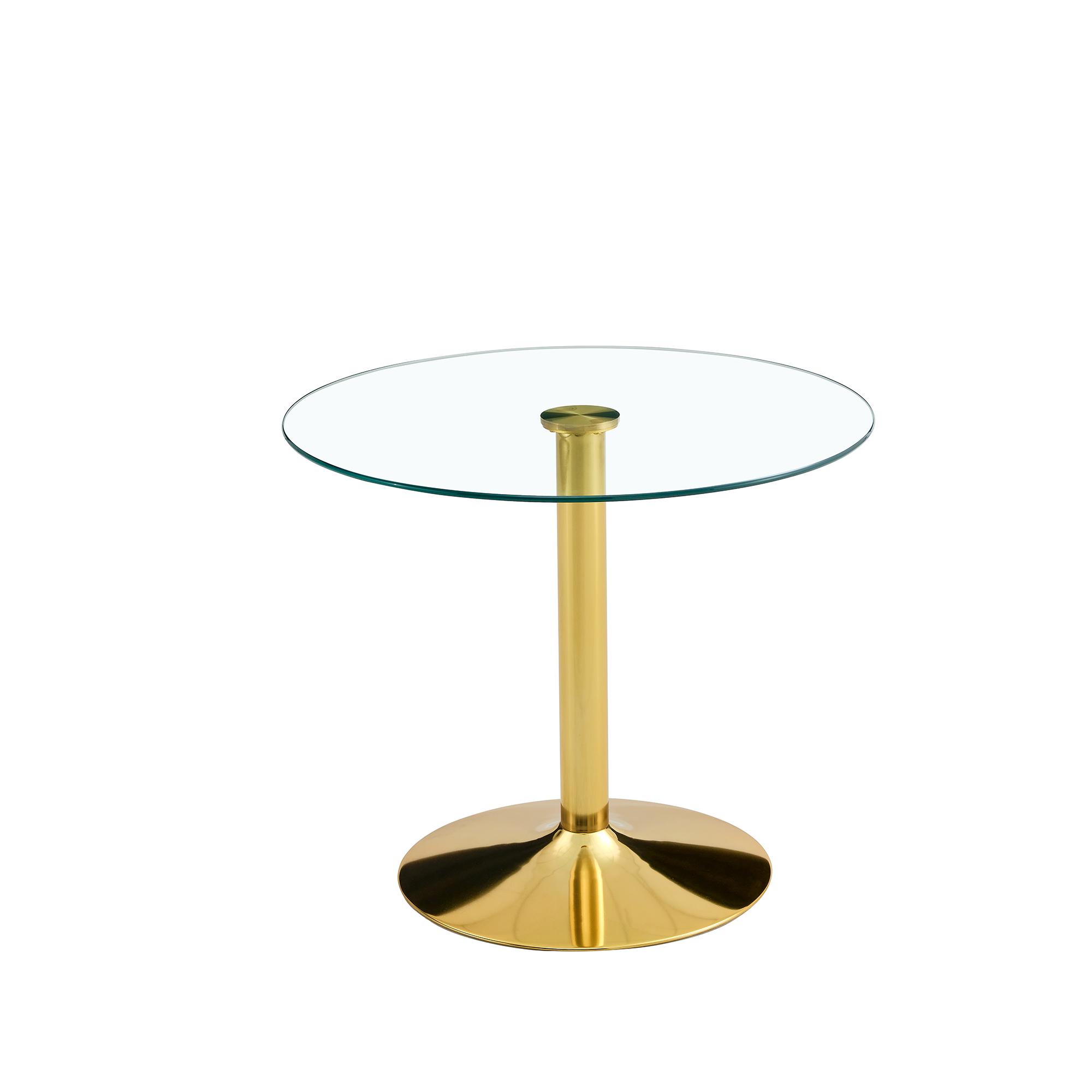 Table ronde moderne en verre, Transparent Aosom France Table ronde moderne en verre, Transparent Aosom France