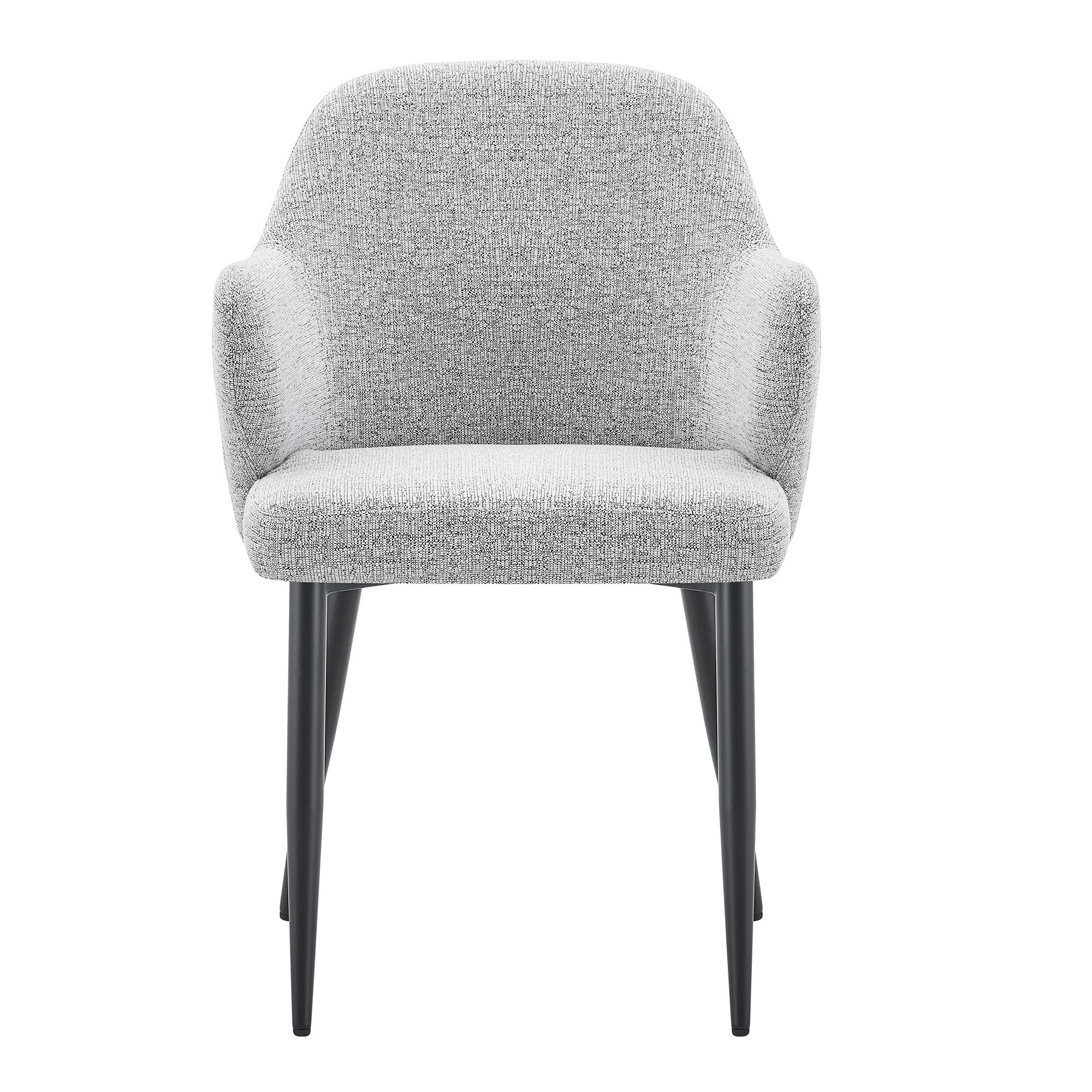 Lot de 2 chaises de salle à manger en tissu, Gris