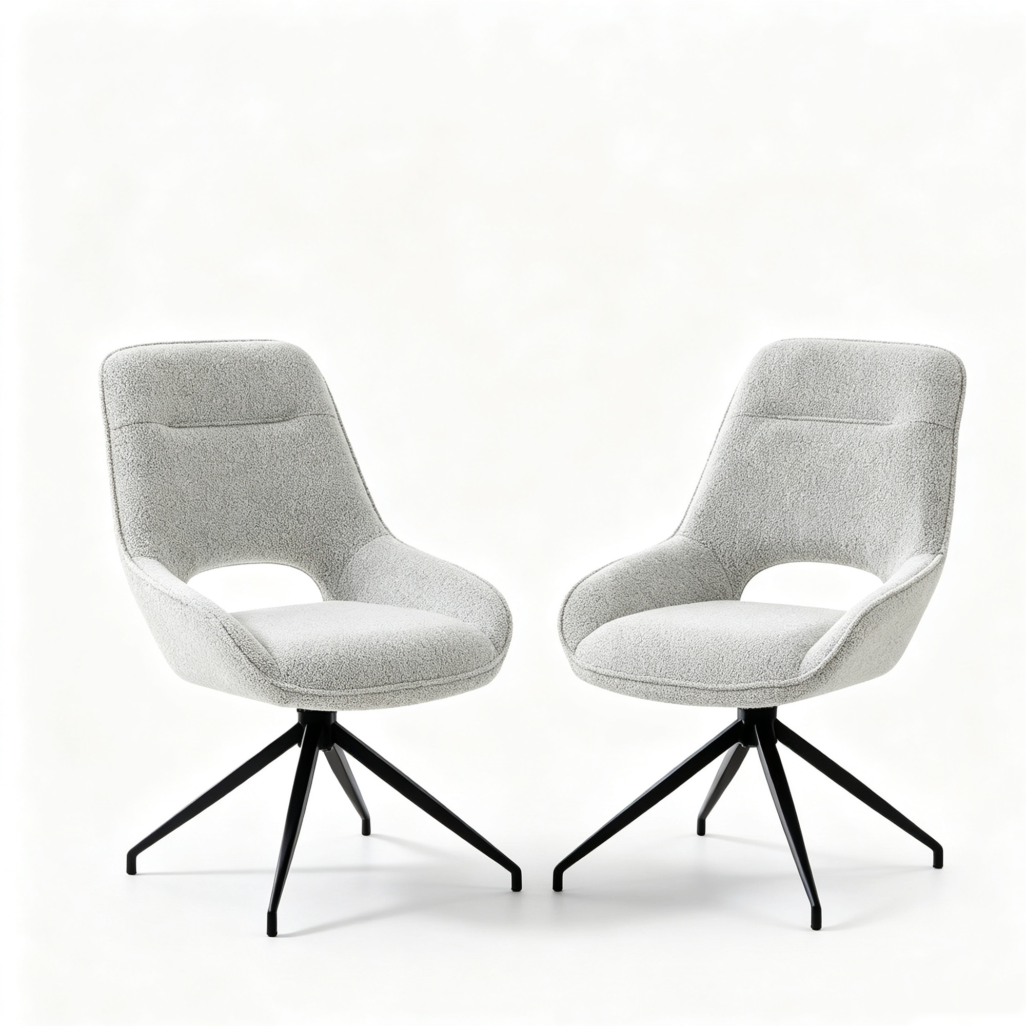 Chaise de salle à manger pivotante 360°, Gris+Beige   Aosom France