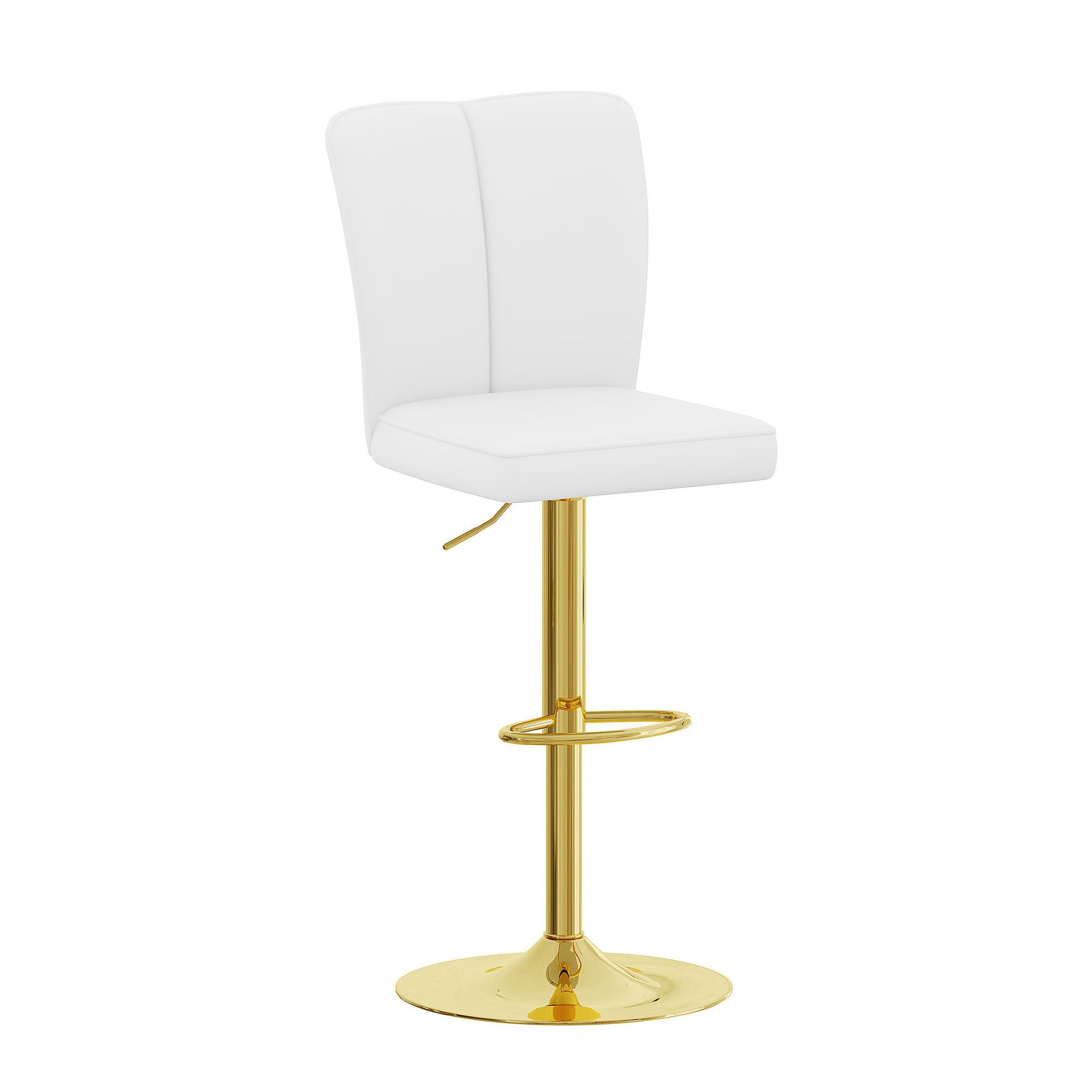 Lot de 2 tabourets de bar réglables, Blanc+Or Aosom France Lot de 2 tabourets de bar réglables, Blanc+Or Aosom France