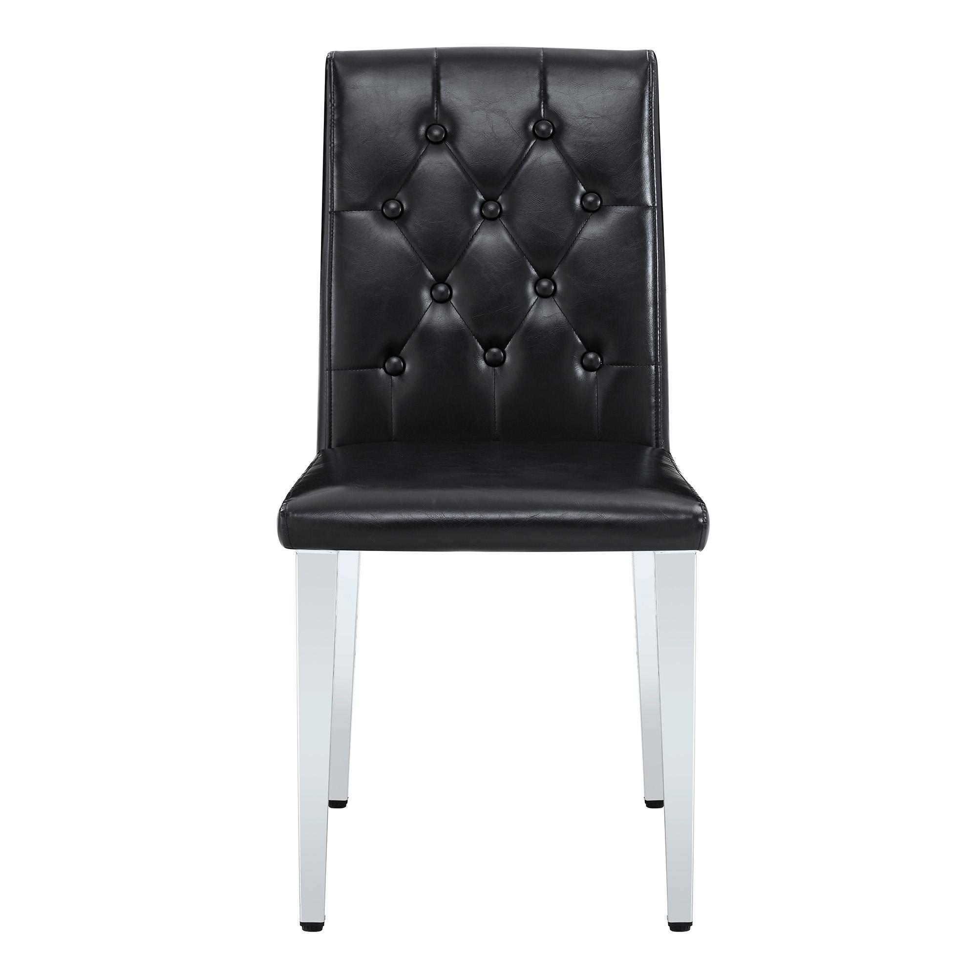 Lot de 4 chaises de salle à manger, Noir+Argent   Aosom France