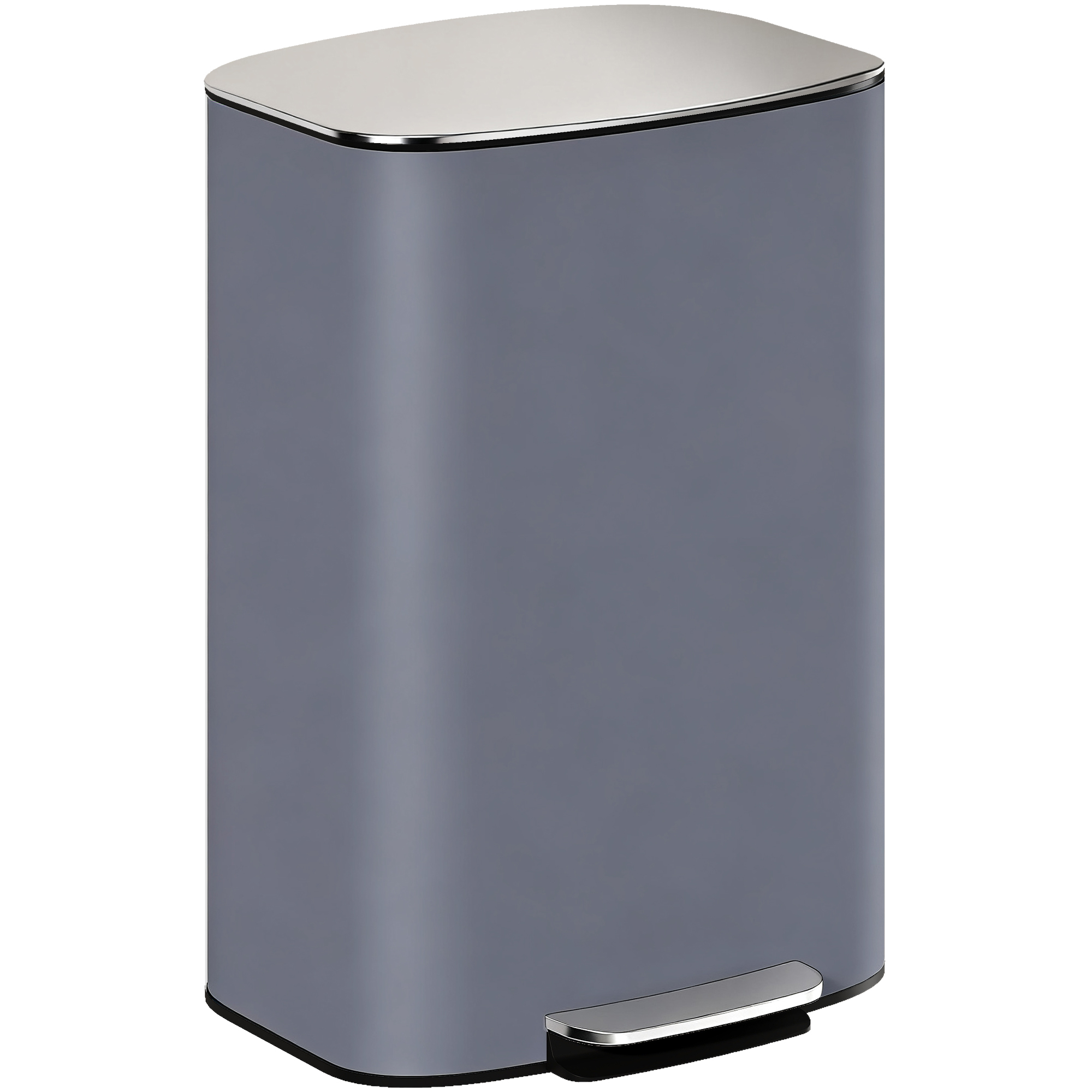 HOMCOM 50L Kitchen Bin with Soft-Close Lid and Stay-Open Function, Stainless Steel Pedal Bin with Removable Inner Bucket, Carry Handle for Kitchen, Office, Home, Grey HOMCOM 50L Kitchen Bin with Soft-Close Lid and Stay-Open Function, Stainless Steel Pedal Bin with Removable Inner Bucket, Carry Handle for Kitchen, Office, Home, Grey