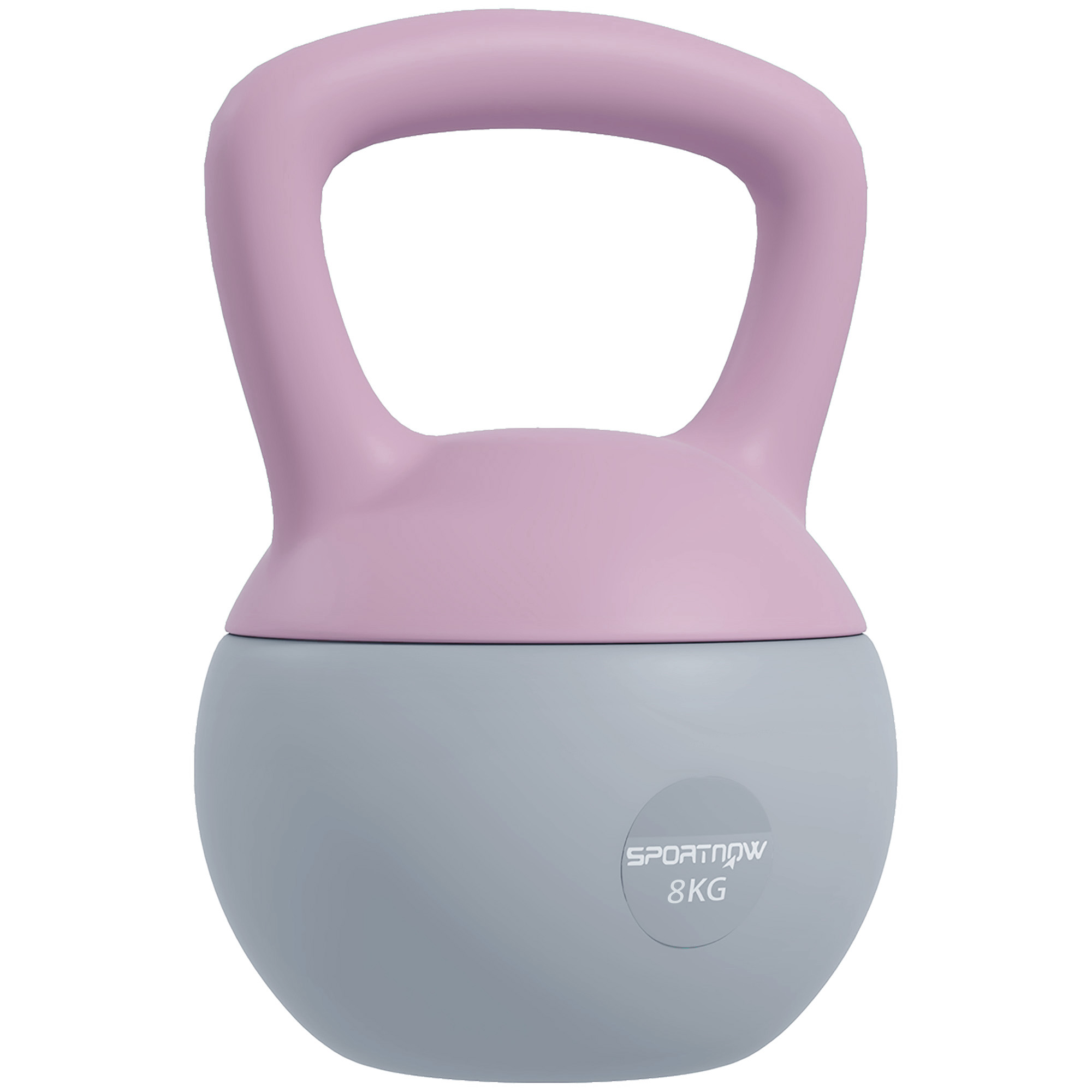 Sportnow Purple, Grey Soft Kettlebell, 8Kg Kettle Bell With Non-Slip Handle For Home Gym Weight Lifting And Strength Training, Purple And Grey