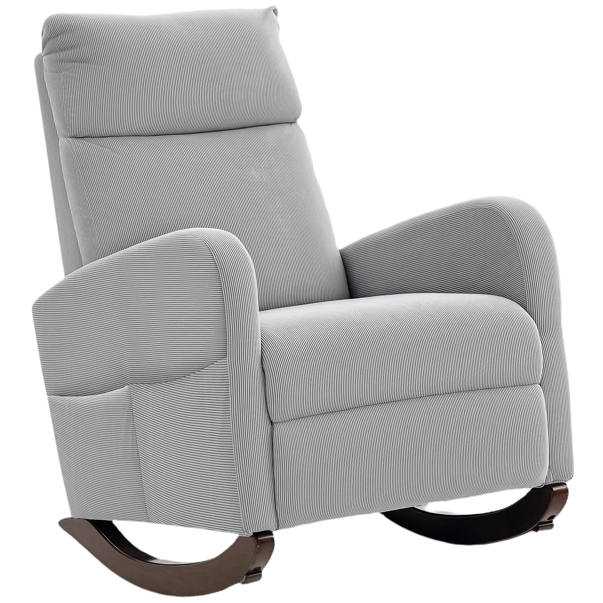 Homcom Grey Corduroy Rocking Armchair