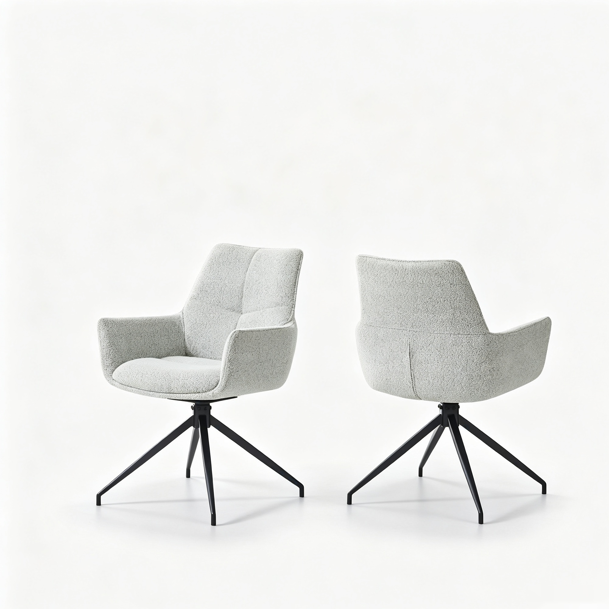 Fauteuil pivotant 360° rembourré, Gris clair