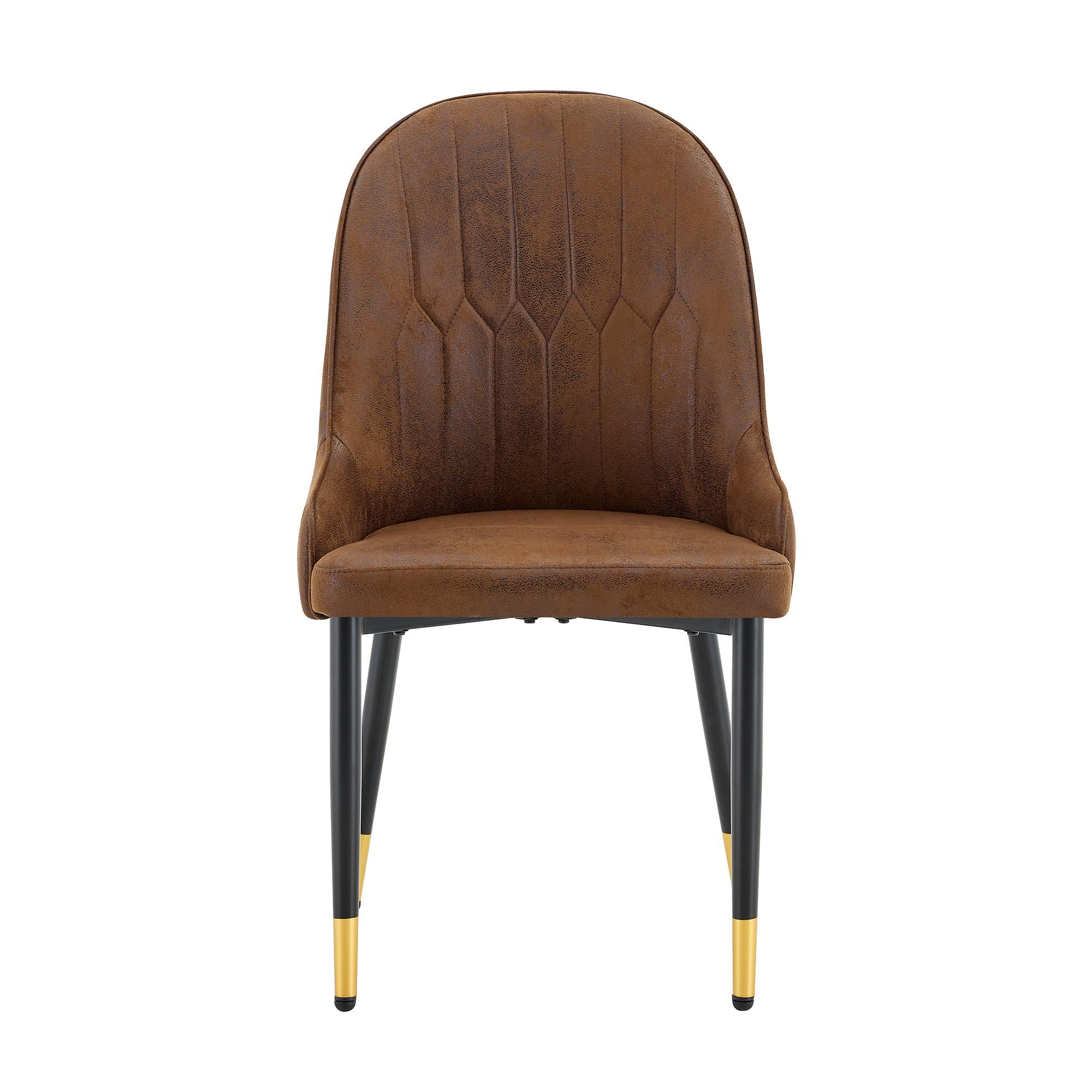 Lot de 2 chaises de salle à manger, Marron+Noir Aosom France Lot de 2 chaises de salle à manger, Marron+Noir Aosom France