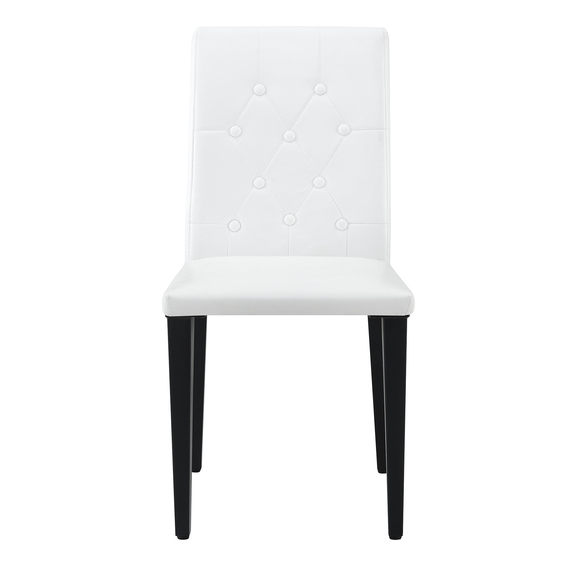 Lot de 4 chaises de salle à manger, Blanc+Noir   Aosom France