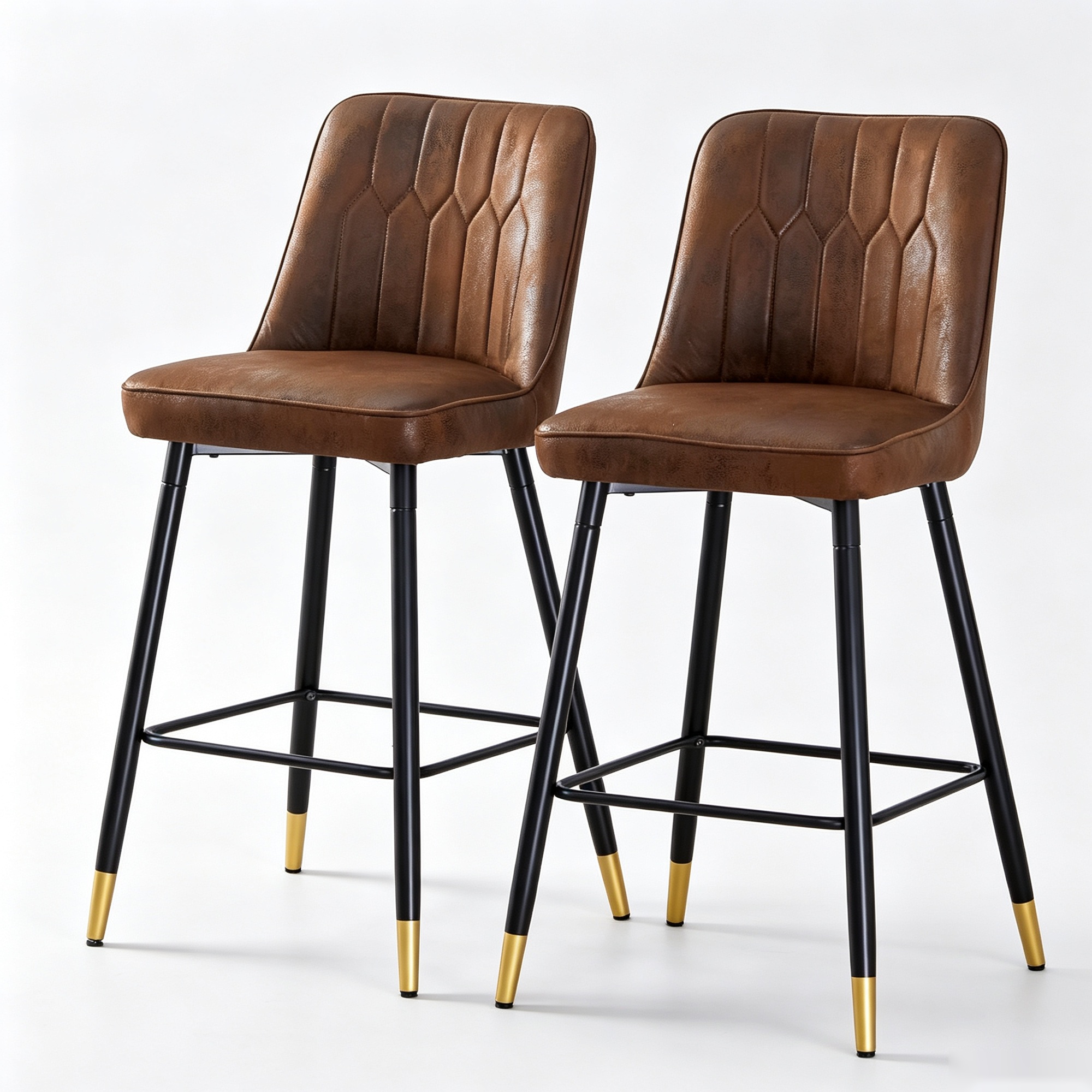 Lot de 2 tabourets de bar hauteur, Marron+Noir Aosom France Lot de 2 tabourets de bar hauteur, Marron+Noir Aosom France