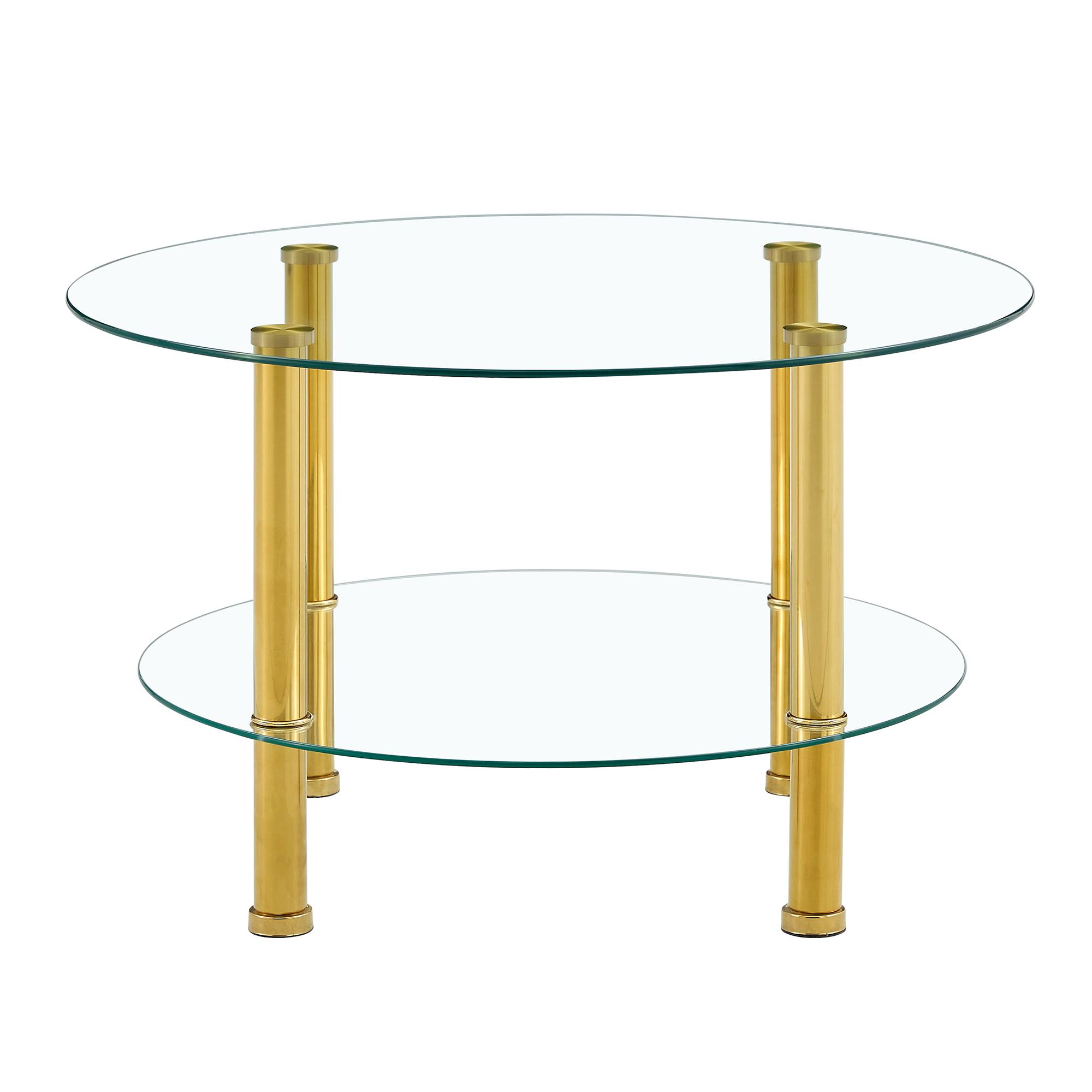 Table basse en verre à deux niveaux, Transparent Aosom France Table basse en verre à deux niveaux, Transparent Aosom France
