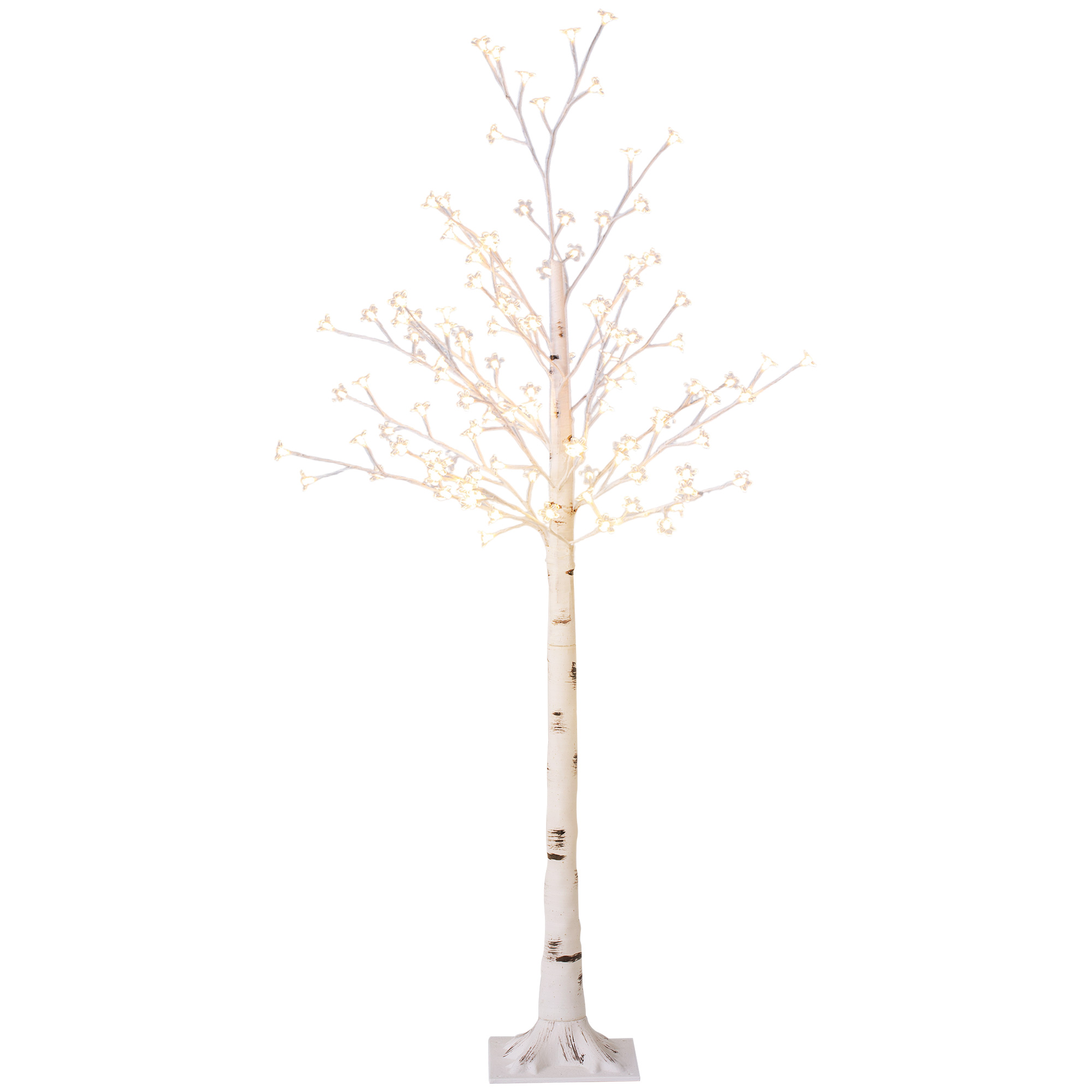 HOMCOM Albero Luminoso di Betulla con 120 Luci LED Alto 150 cm e 3 Livelli di Luminosità per Interni ed Esterni, Bianco   Aosom Italy