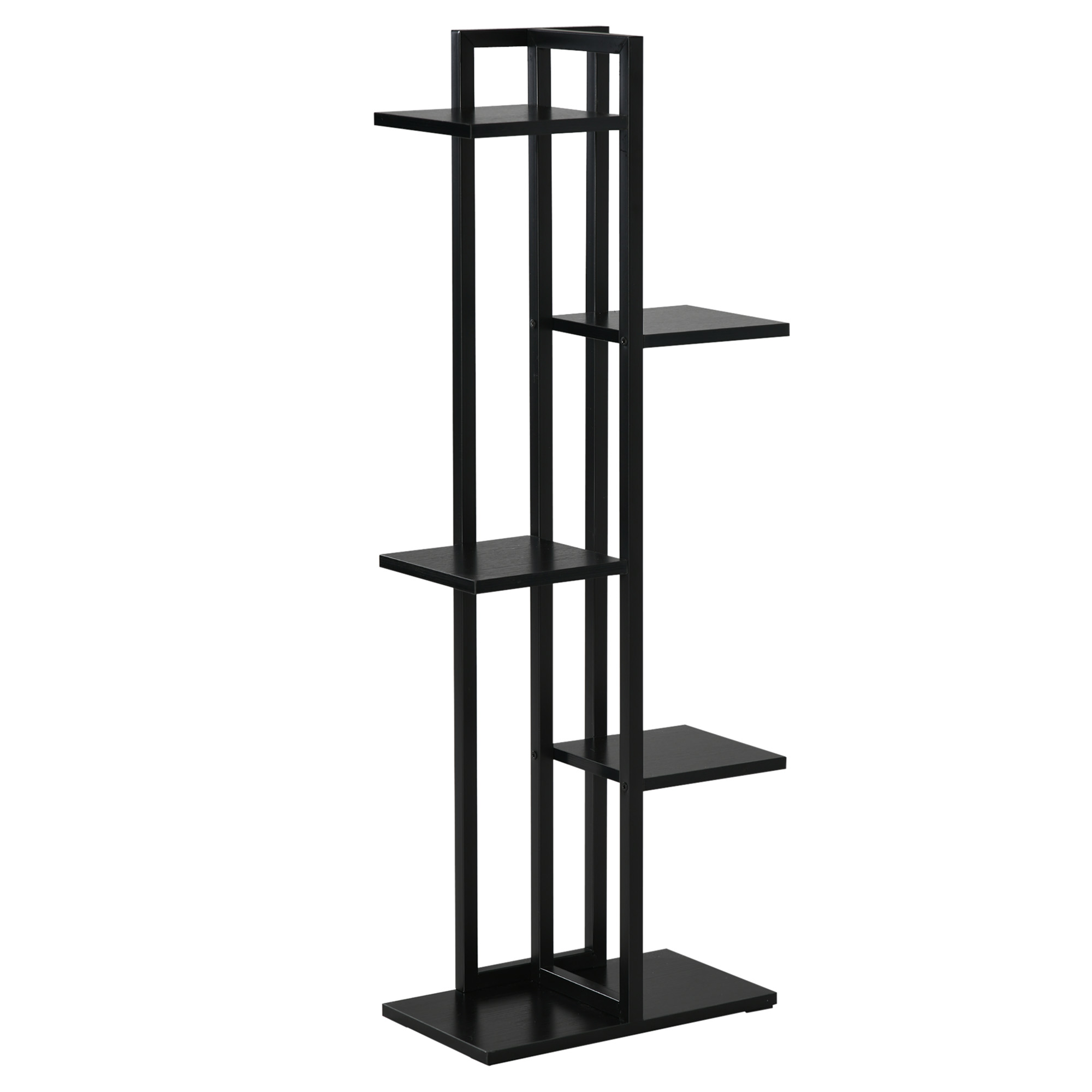 Outsunny Étagère à fleurs en acier 5 niveaux intérieur et extérieur support de plantes pour jardin balcon salon 40x22x113cm noir