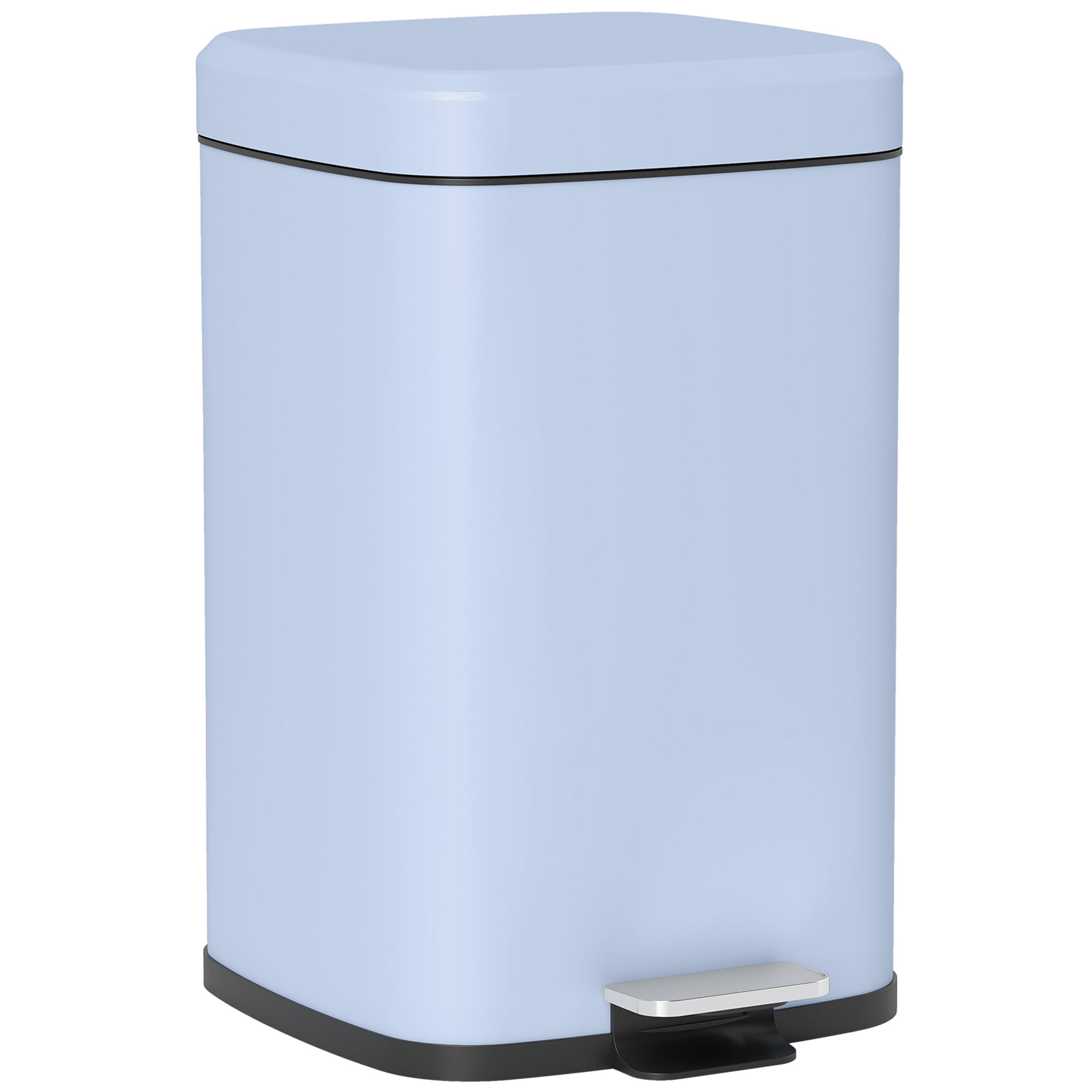 HOMCOM 20L Modern Boxy Metal Home Kitchen Bin – Light Blue HOMCOM 20L Modern Boxy Metal Home Kitchen Bin – Light Blue