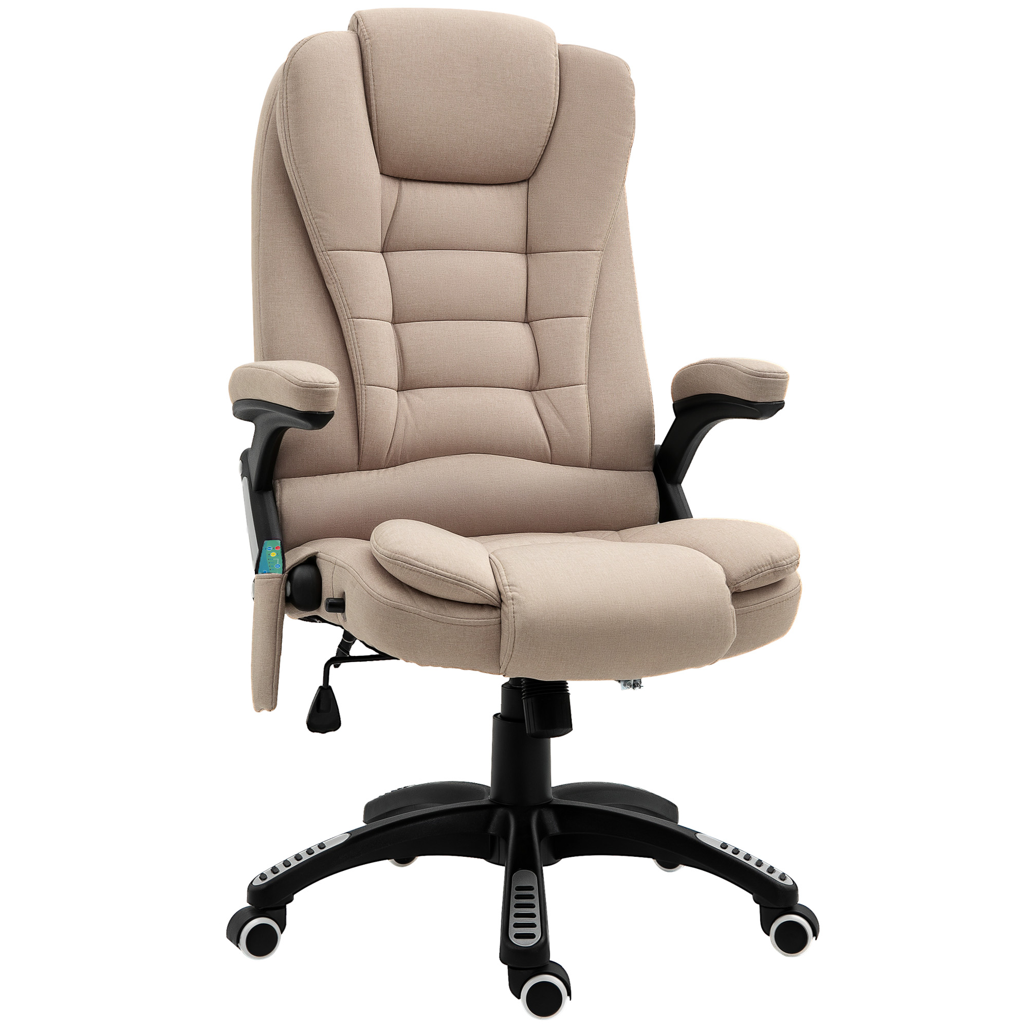 Vinsetto Silla de Oficina con Masaje de 6 Puntos Silla de Escritorio con Función Basculante con Calefacción Altura Ajustable 68x72x110-120 cm Caqui | Aosom España
