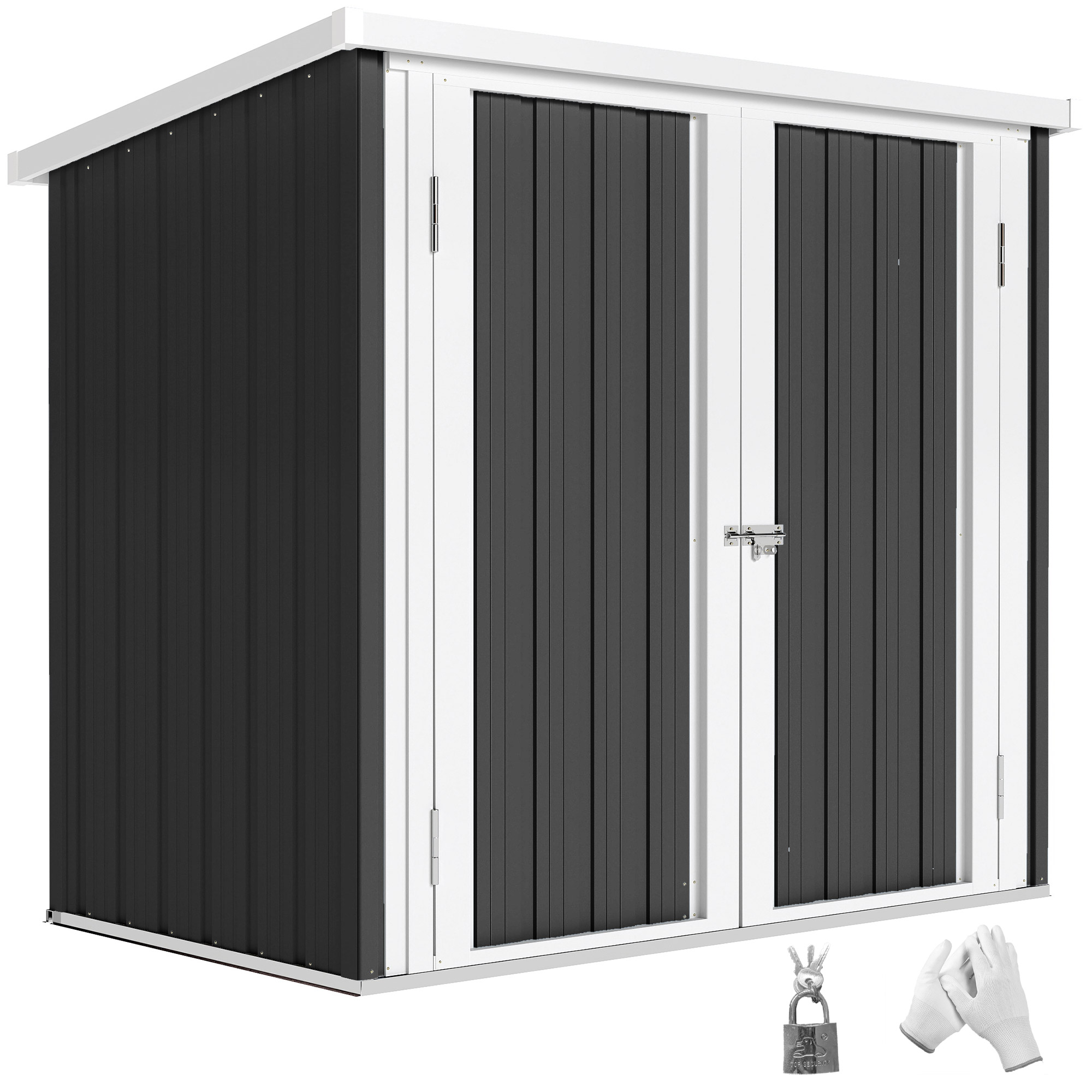 Outsunny Caseta de Jardín para Almacenamiento de Herramientas de Acero Caseta de Jardín Almacenamiento de Herramientas 147x86x134cm | Aosom España