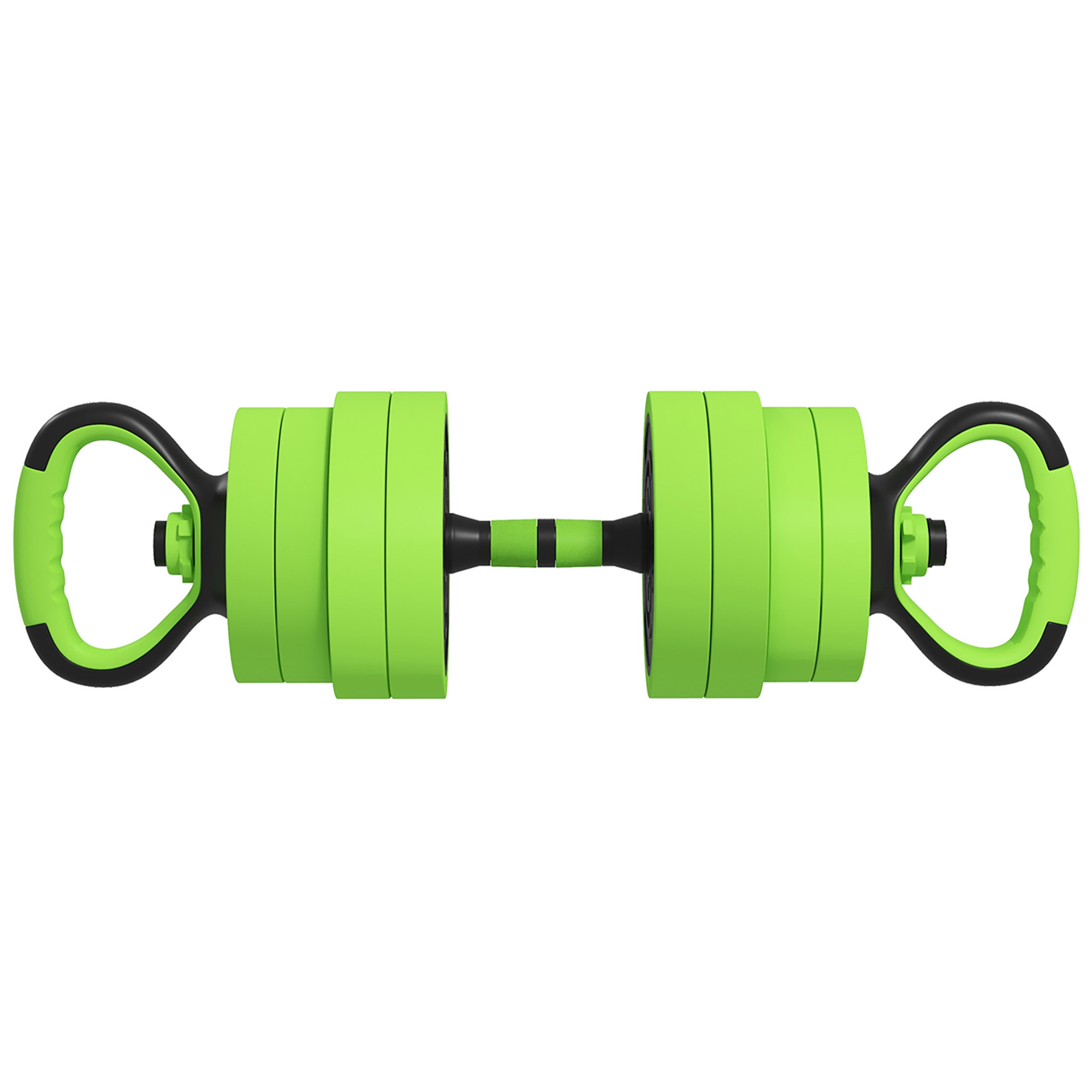 Sportnow Green 40Kg Four-In-One Adjustable Weight Dumbbells Set, Barbell, Kettlebell, Push Up Stand - | Aosom Uk