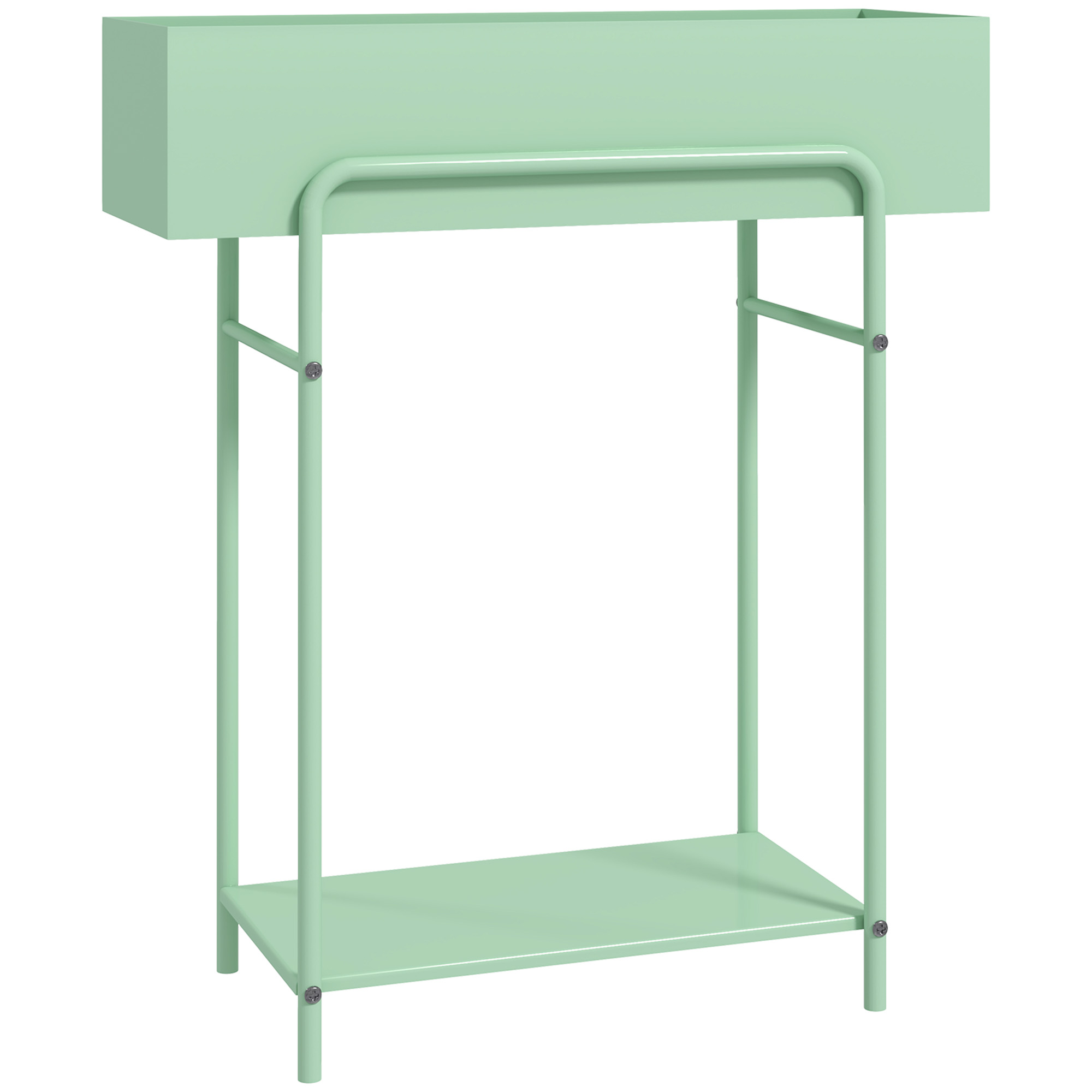 Outsunny 2 Tier Plant Stand, Metal Plant Rack Shelf with Drain Holes, Floor-standing Flower Pot Stand for Indoor Outdoor Garden Patio Balcony Living Room, Green Outsunny 2 Tier Plant Stand, Metal Plant Rack Shelf with Drain Holes, Floor-standing Flower Pot Stand for Indoor Outdoor Garden Patio Balcony Living Room, Green