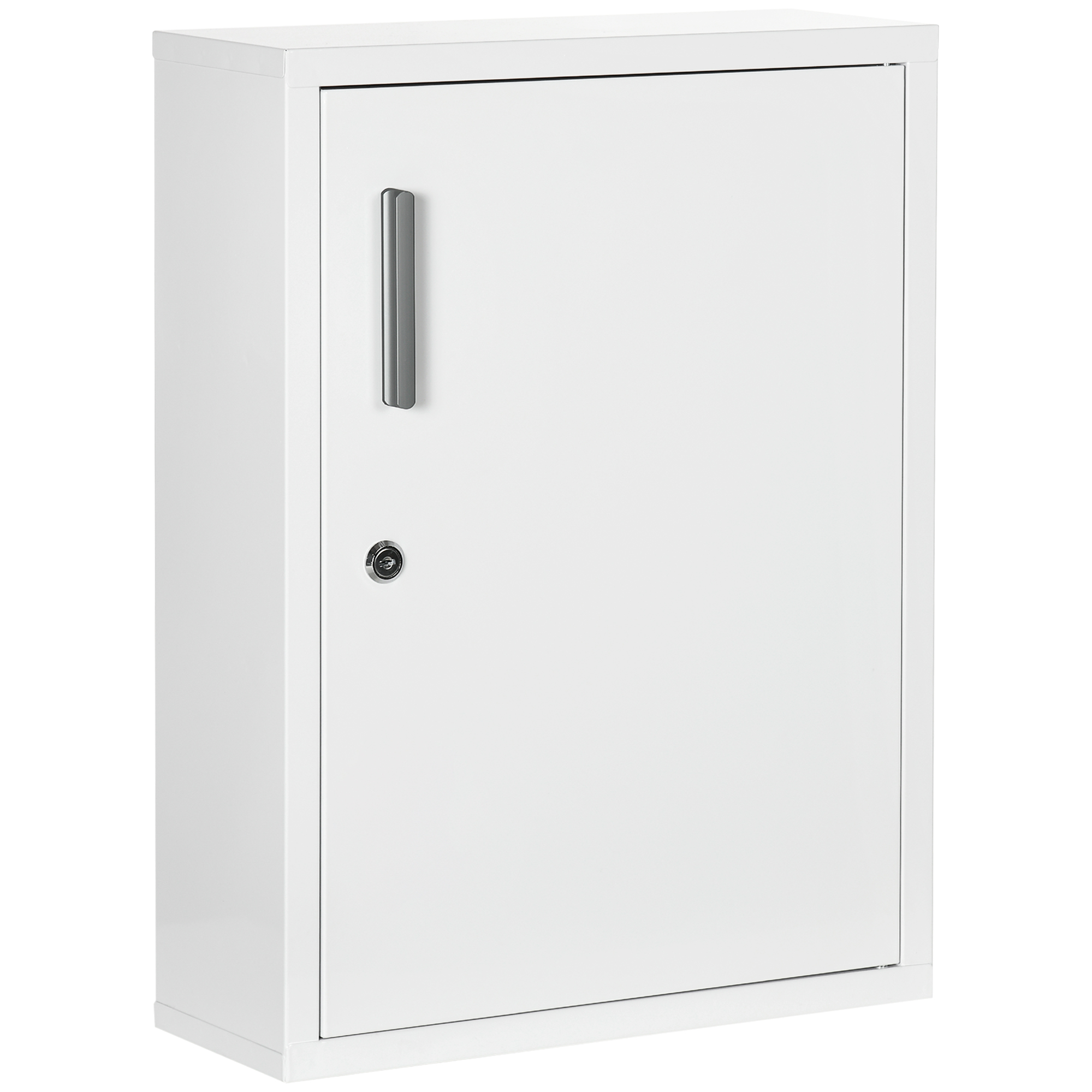 kleankin Armoire Médicale Blanche Sécurisée 2 Étagères Verrouillable avec Clés   Aosom France