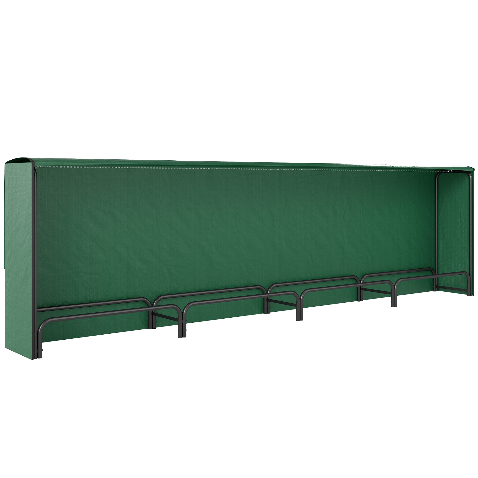Outsunny Außen-Holzlager aus Metall, mit wasserdichter Abdeckung, verstellbare Konstruktion, erhöhtes Holzregal, 1 m³, 360x36x99 cm, Schwarz und Dunkelgrün Aosom