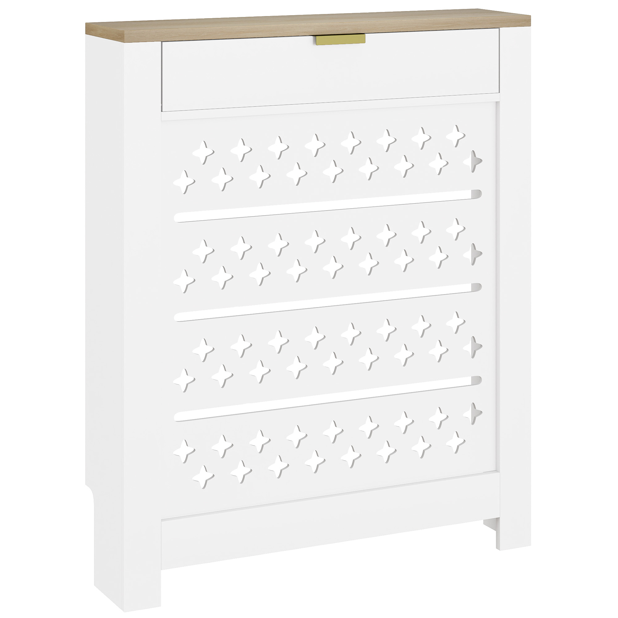 HOMCOM 78 x 19 cm Minimal Radiator Cover, with Drawer – White HOMCOM 78 x 19 cm Minimal Radiator Cover, with Drawer – White
